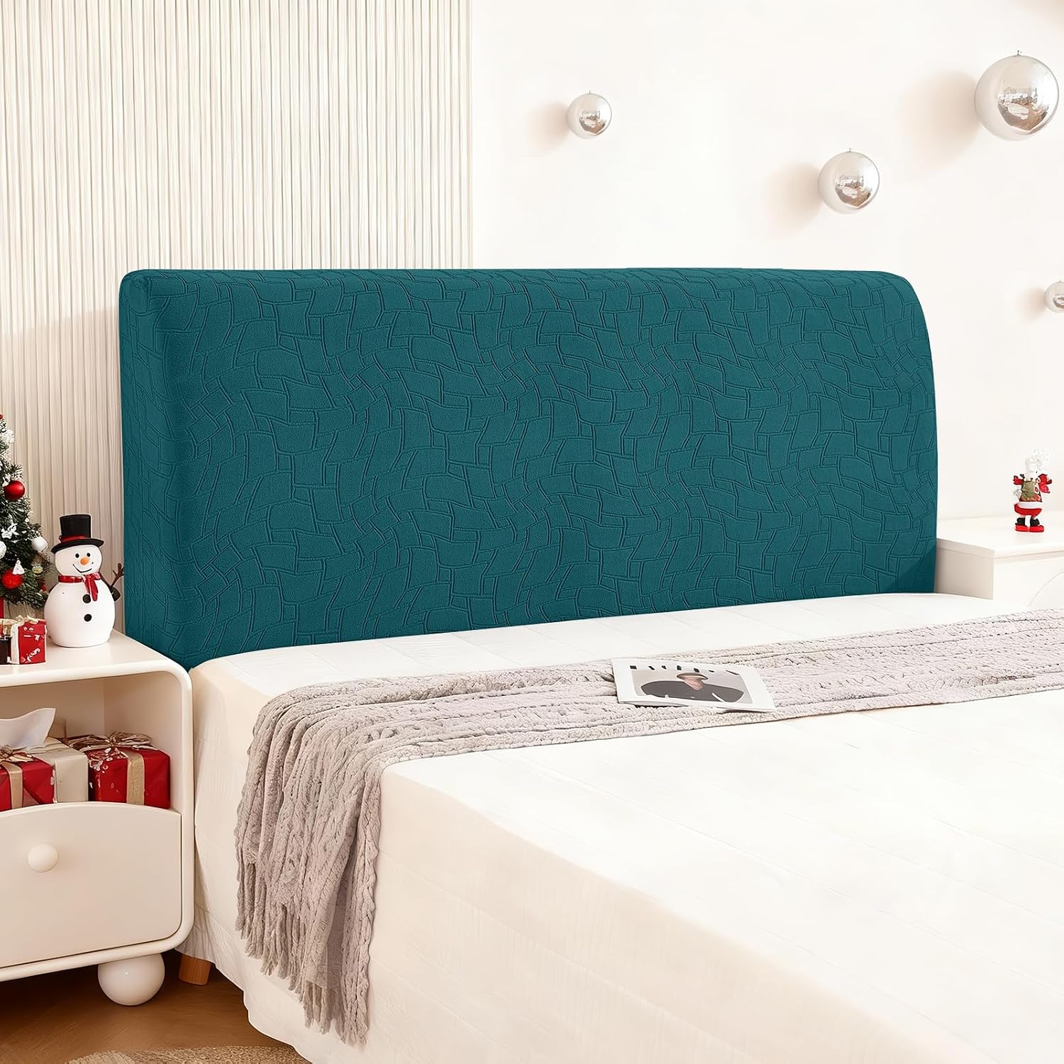 Detalle de Ystyle Copri testiera letto per materasso matrimoniale/singolo elasticizzato da 180 cm, verde scuro