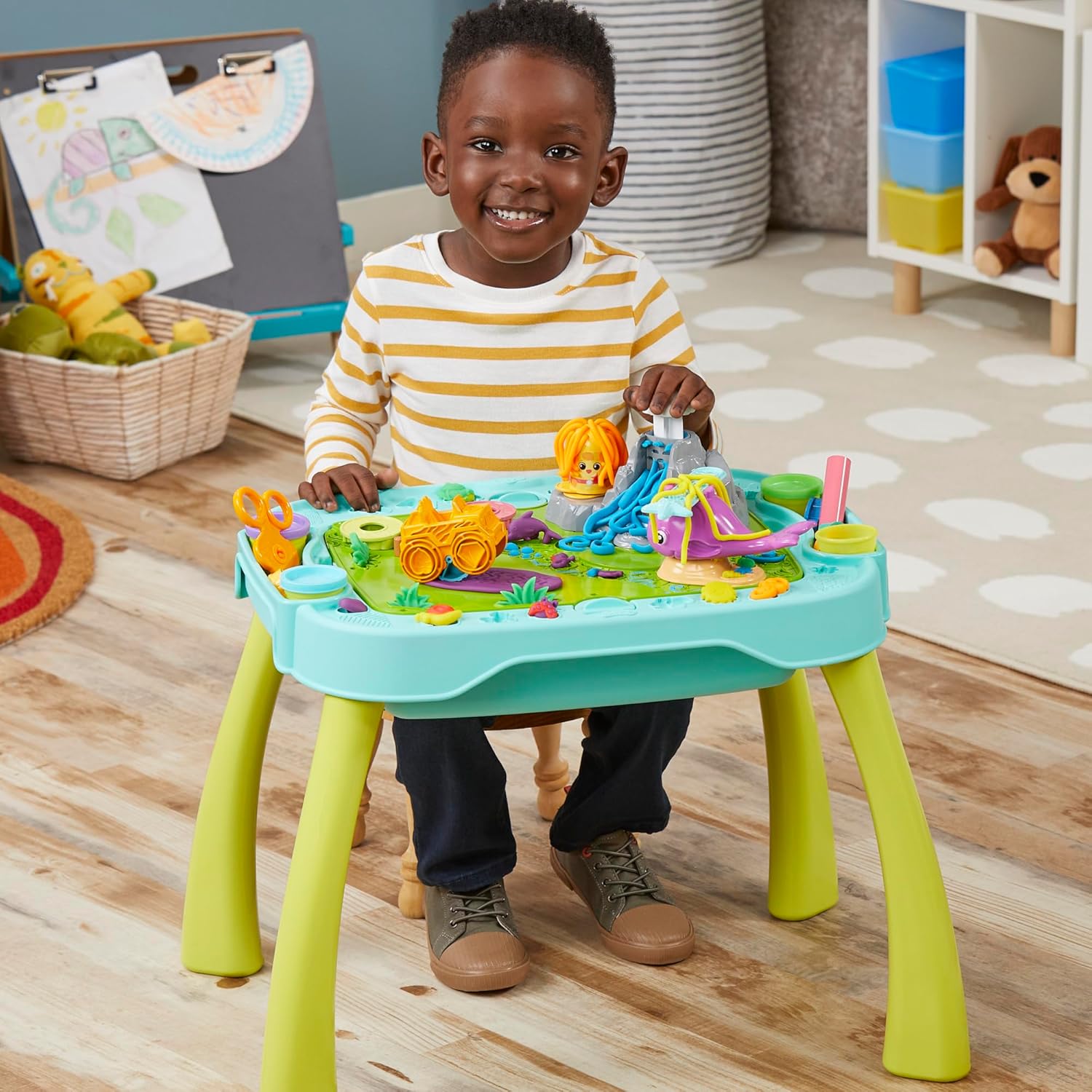 Detalle de Play-Doh Table de création réversible pour enfants avec pâte à modeler