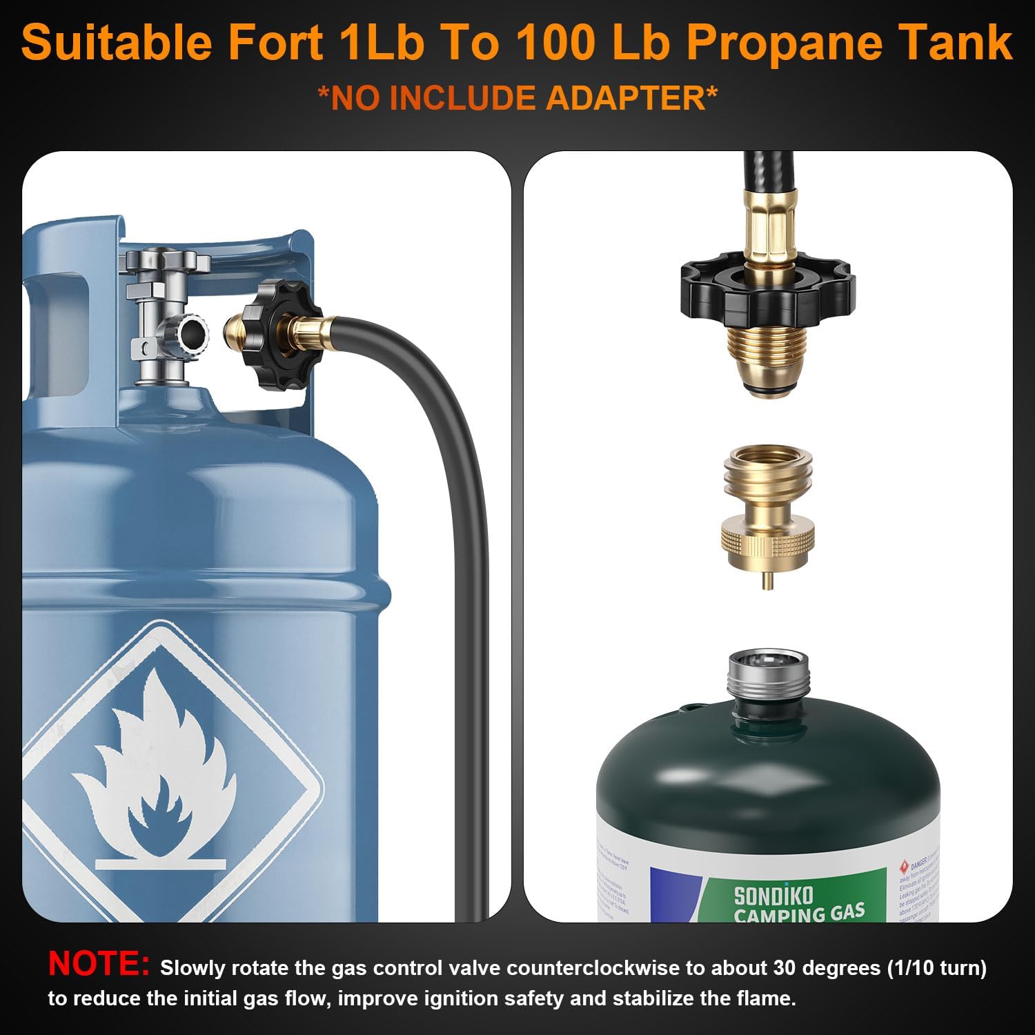 Thumbnail 6 de Sondiko GJD420 Propane Weed Torch with 11.5-Foot Hose and Adjustable Flame