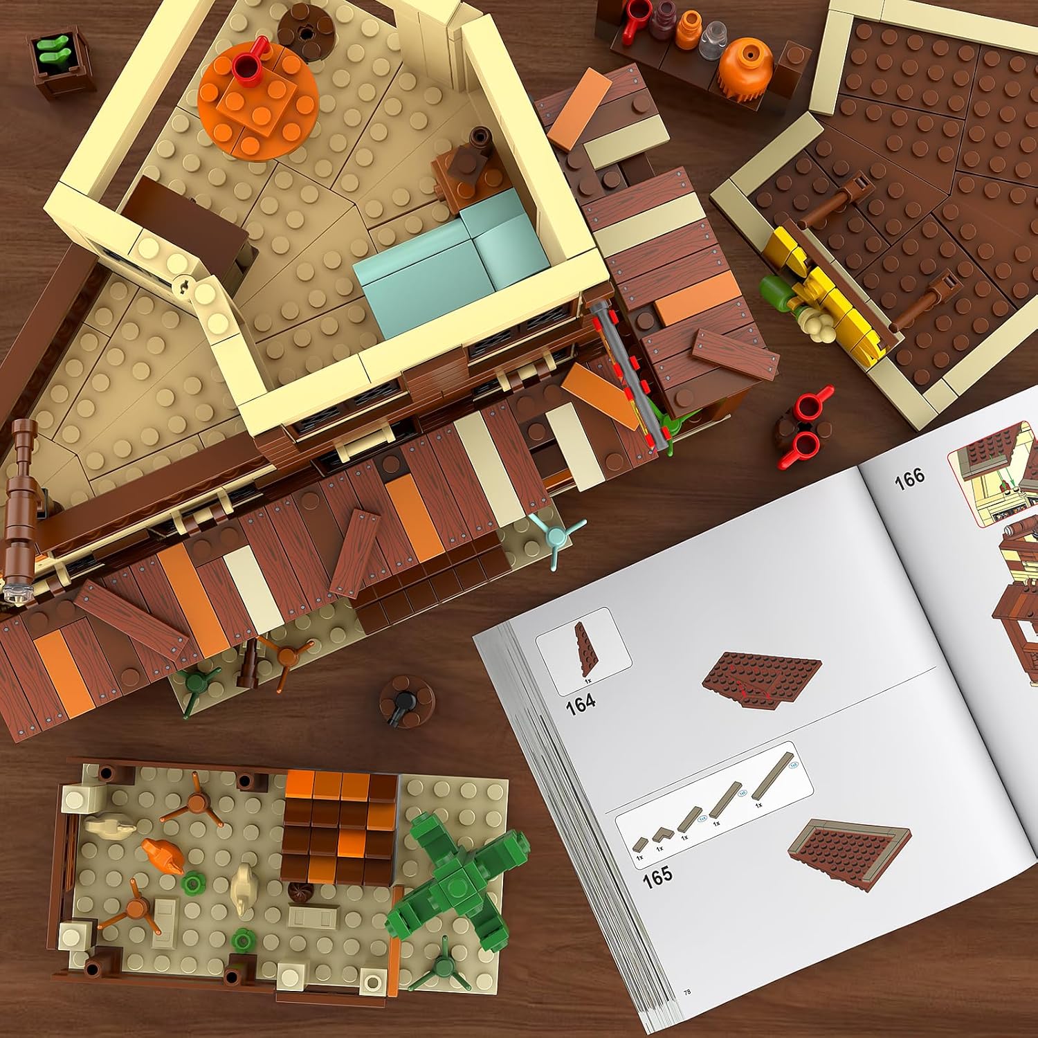 Thumbnail 3 de Mould King 24072 Wild West Architecture: Mini-Wildwest-Saloon aus 800 Bausteinen — Details, DIY-Kosmos und Desktop-Dekoration