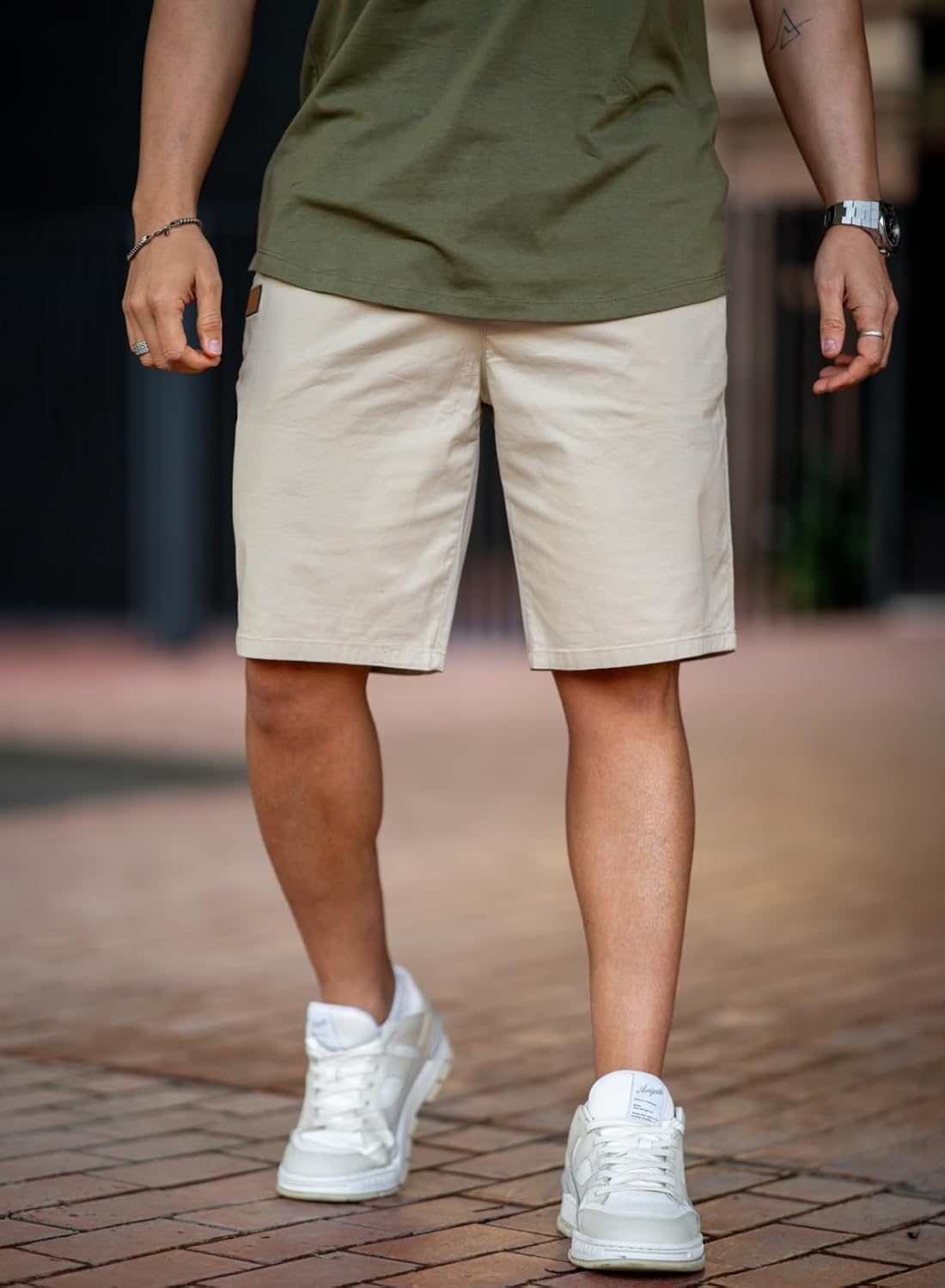 Thumbnail 6 de JMIERR Mens Cotton Drawstring Chino Shorts