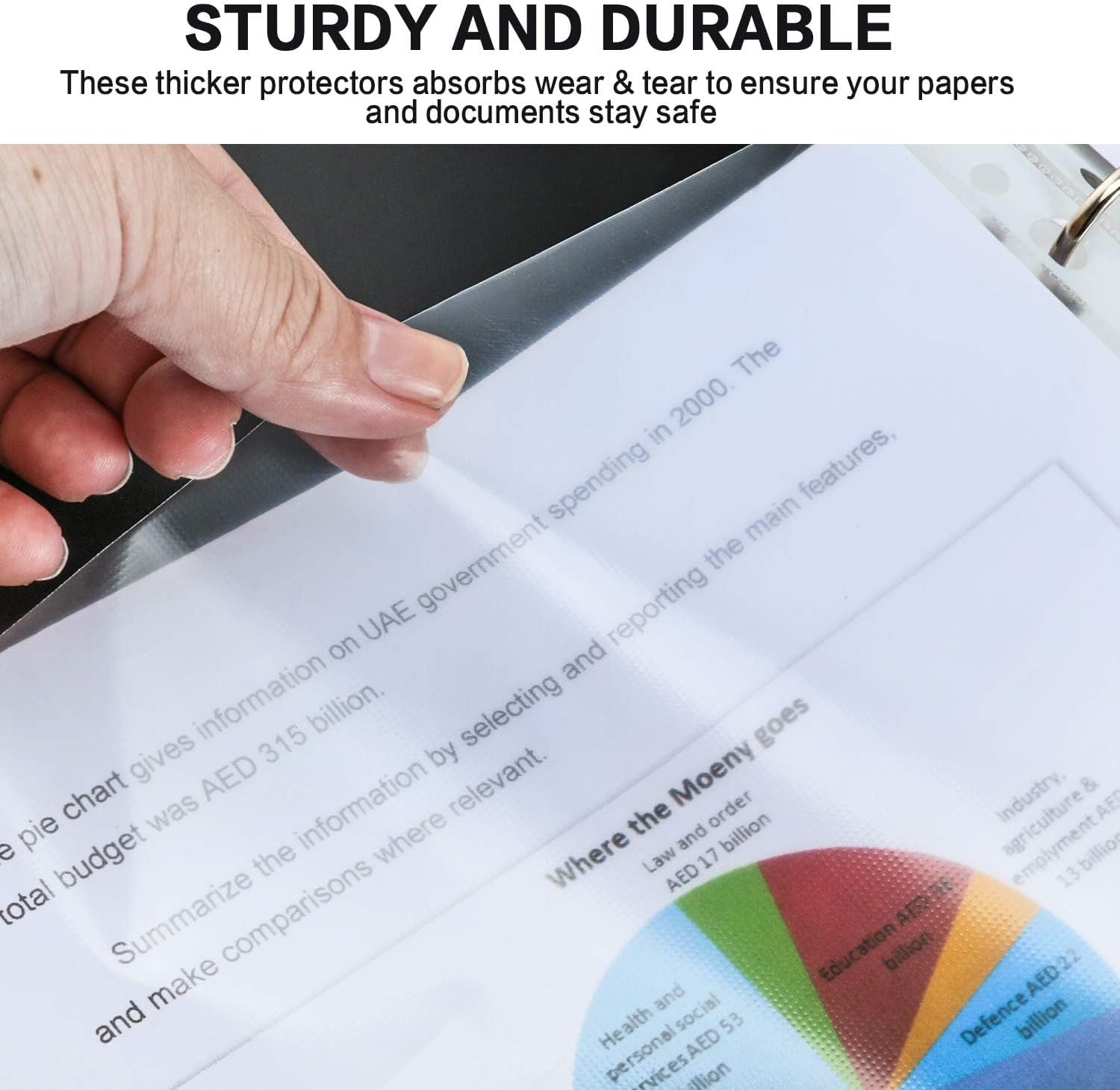 Thumbnail 6 de PANDRI 700-Pack Letter-Size Sheet Protectors, Clear PP, Reinforced 11-Hole