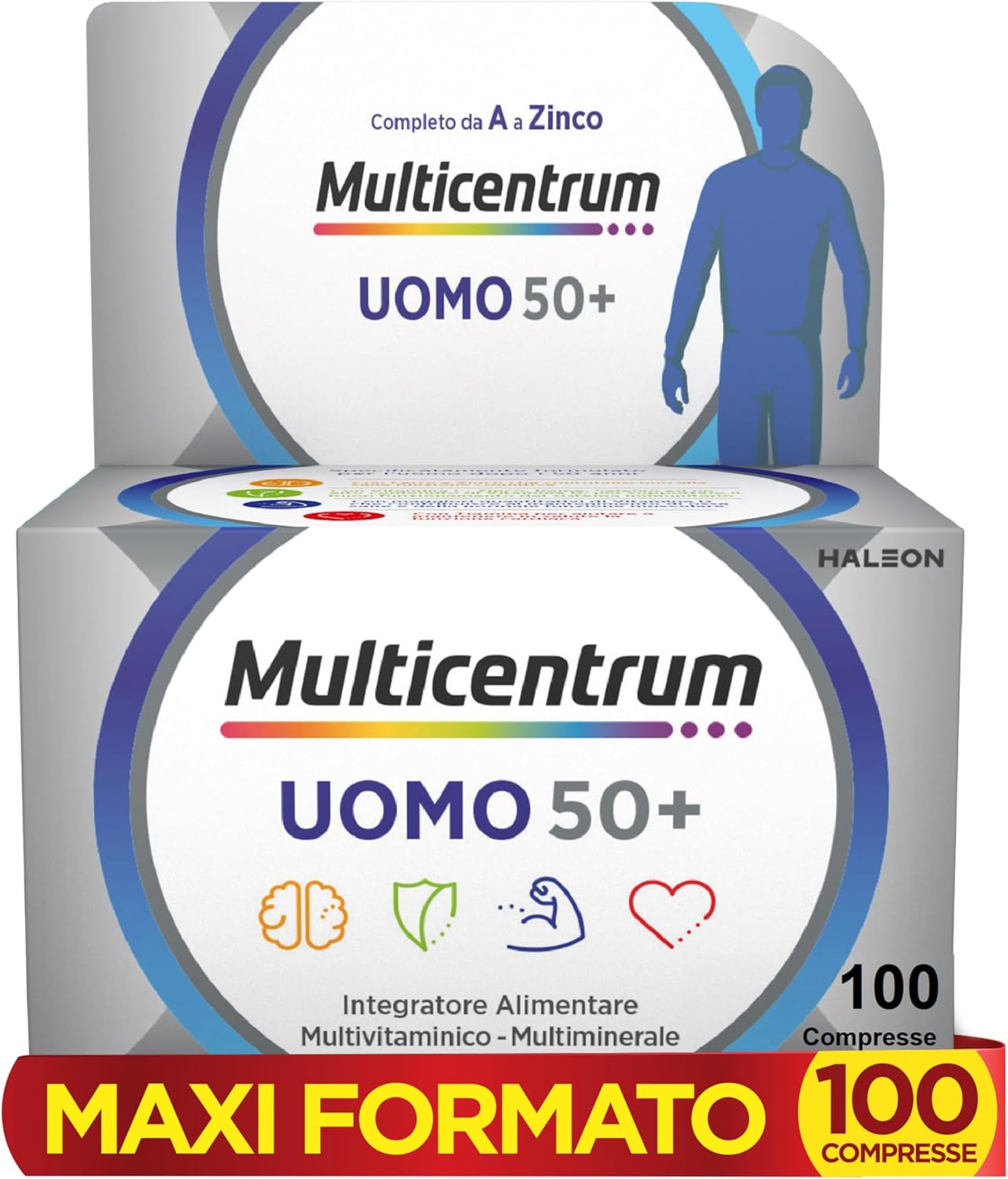 Detalle de MULTICENTRUM Uomo 50+ integratore 100 compresse đź’Š