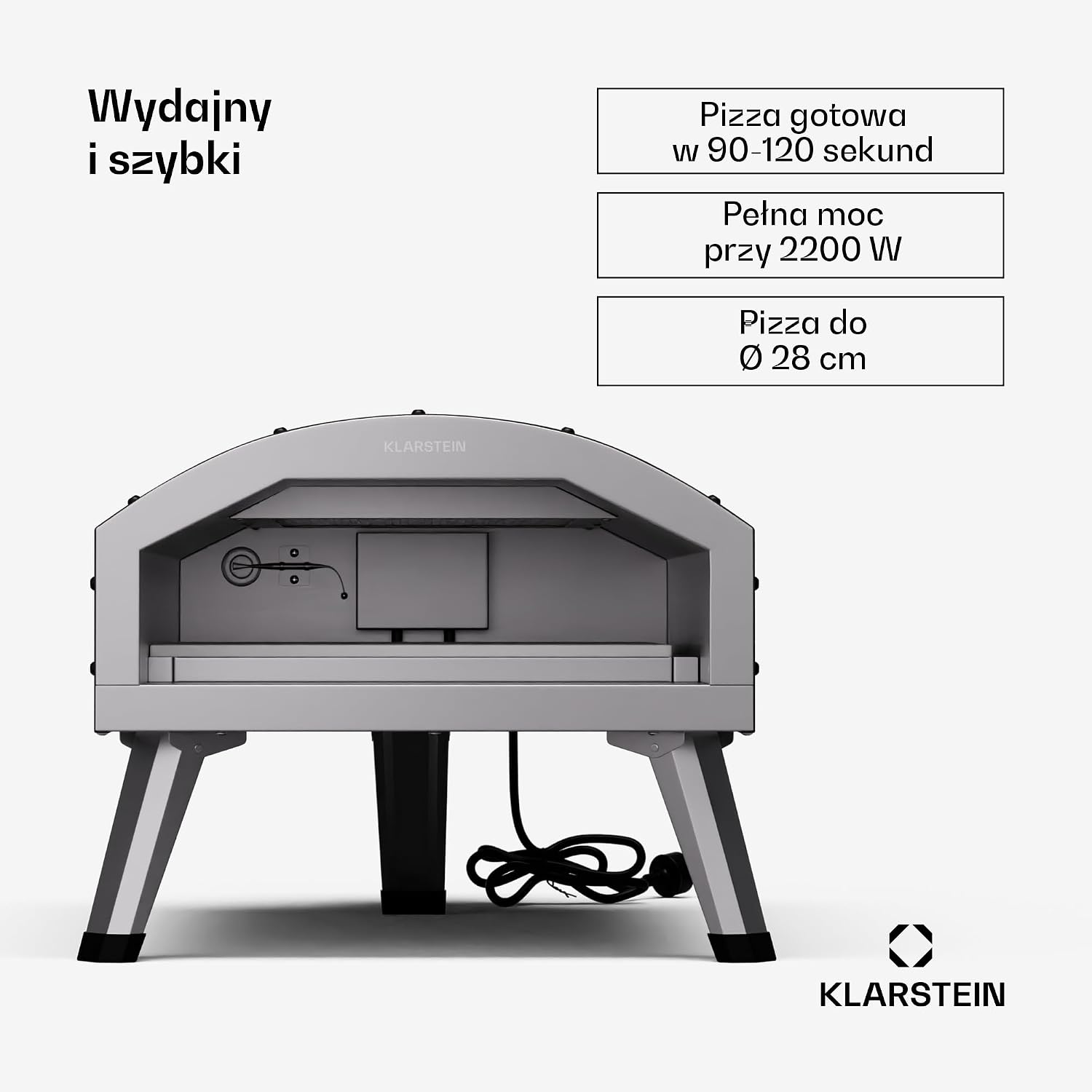 Detalle de Klarstein LaFiamma POV6-Kl-NA-E-BK Electric Pizza Oven, 2200W, Pizza Stone