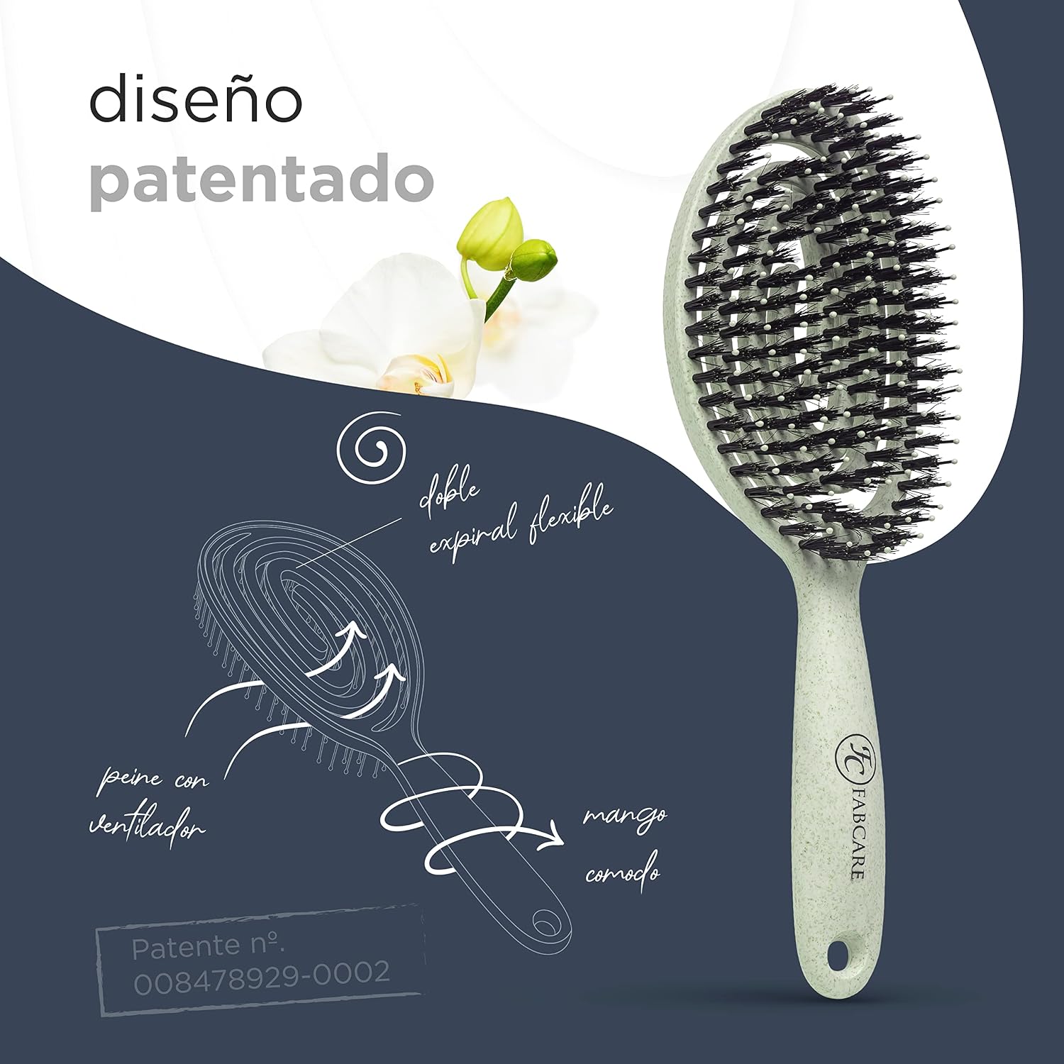 Thumbnail 7 de FABCARE Cepillo de Cerdas de Jabalí para Peinar 💇♀