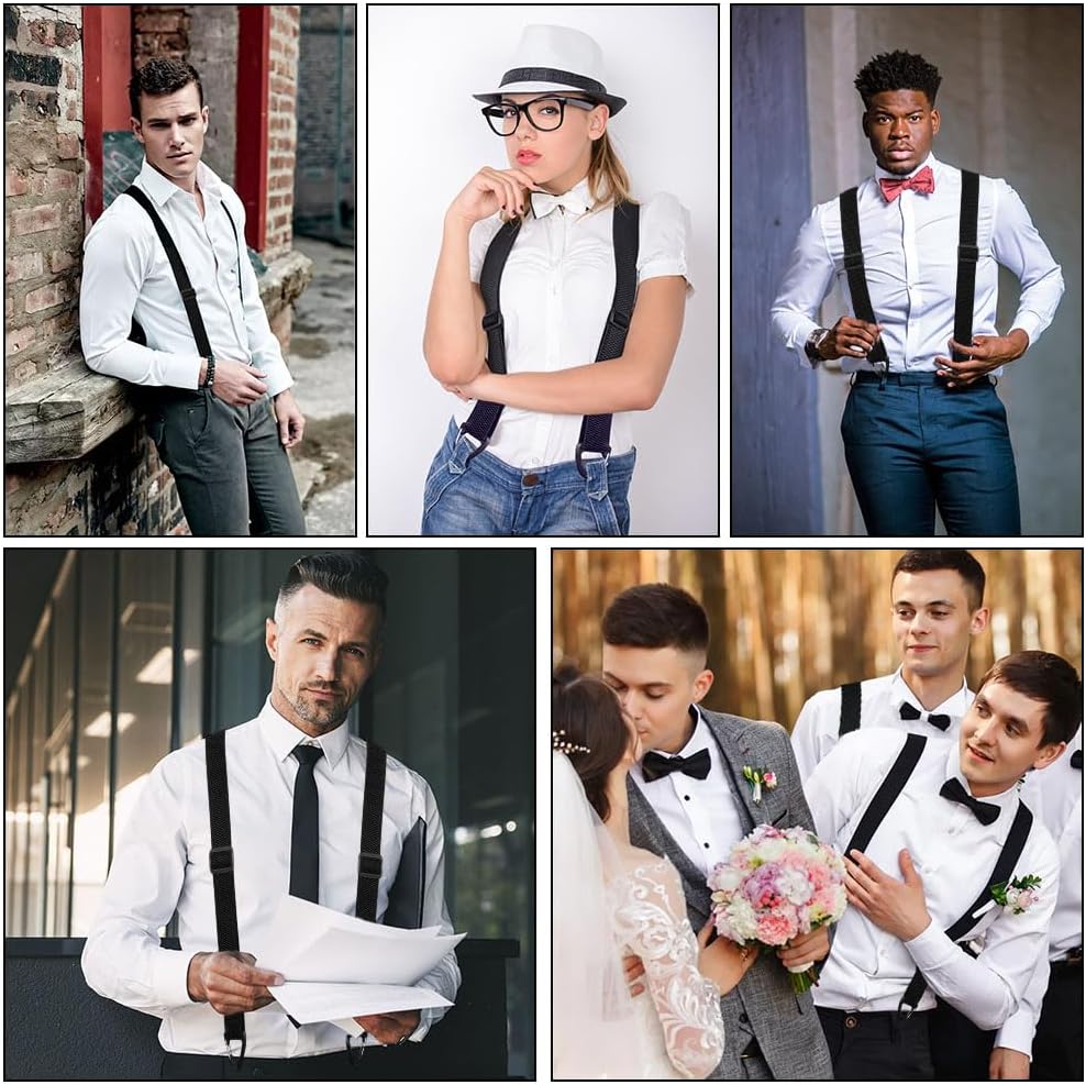 Thumbnail 6 de AOOWU Bretelles Homme réglables 3,5 cm avec 4 clips heavy duty – style élastiques