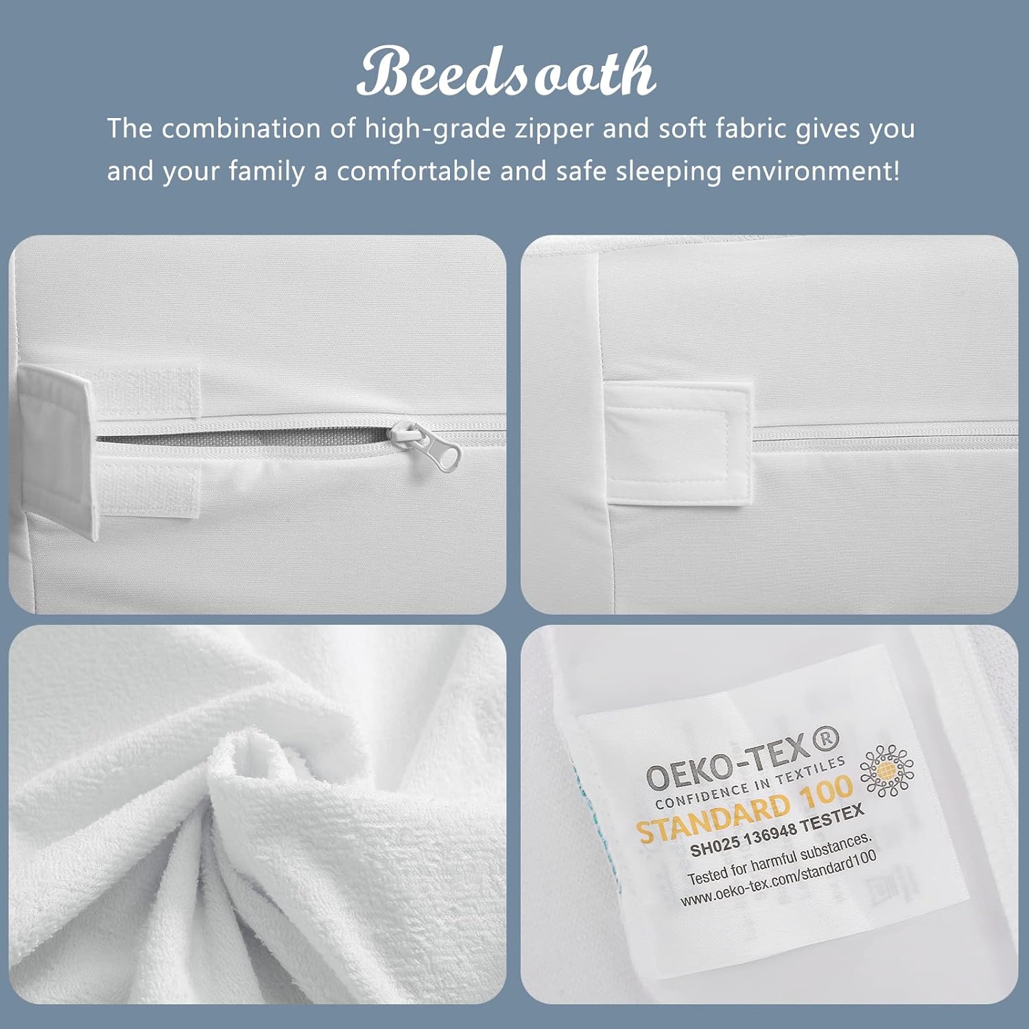 Thumbnail 2 de Beedsooth Coprimaterasso Matrimoniale 160x200cm con Cerniera – impermeabile e traspirante