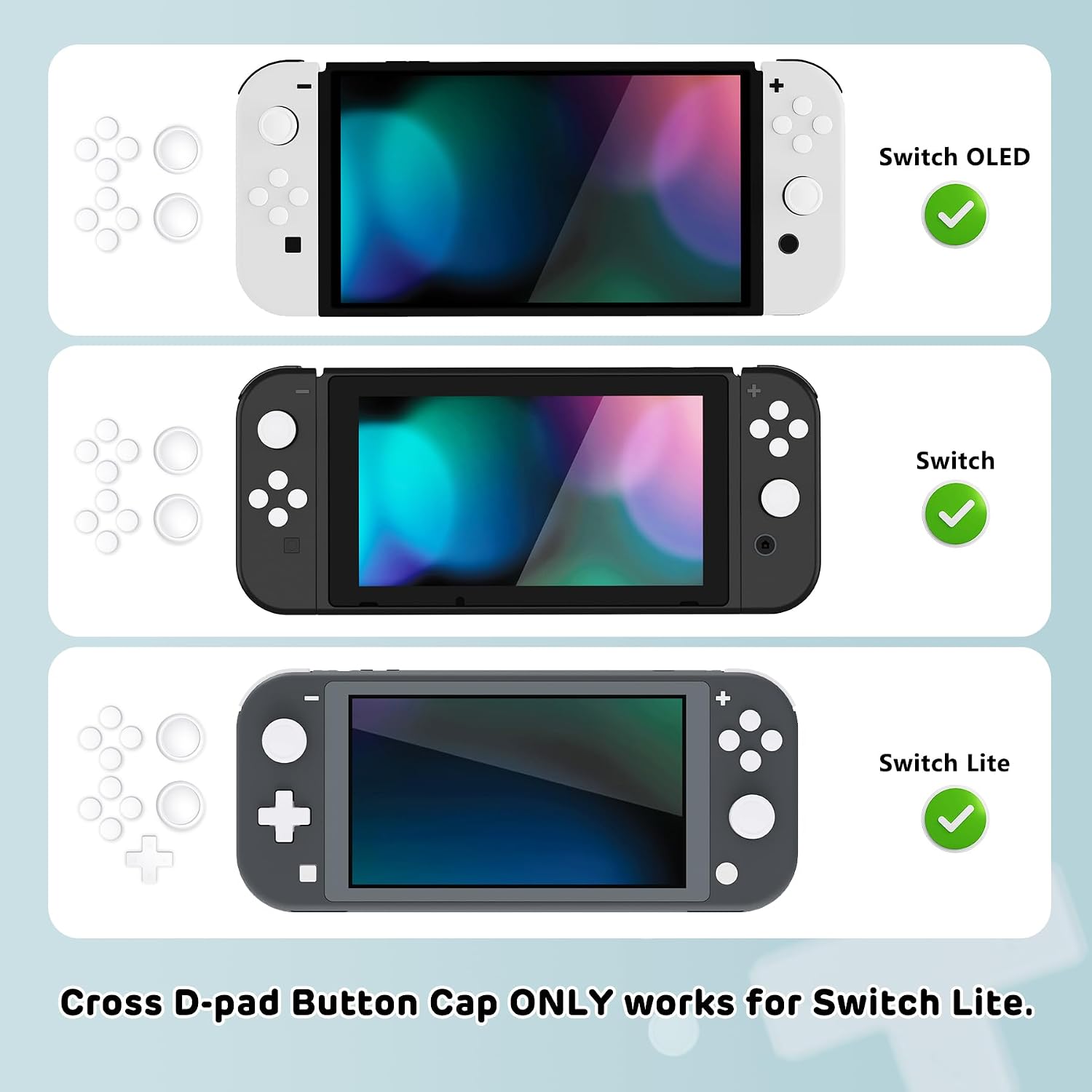 Detalle 2 de PlayVital Tapones de Silicona para Nintendo Switch Blanco
