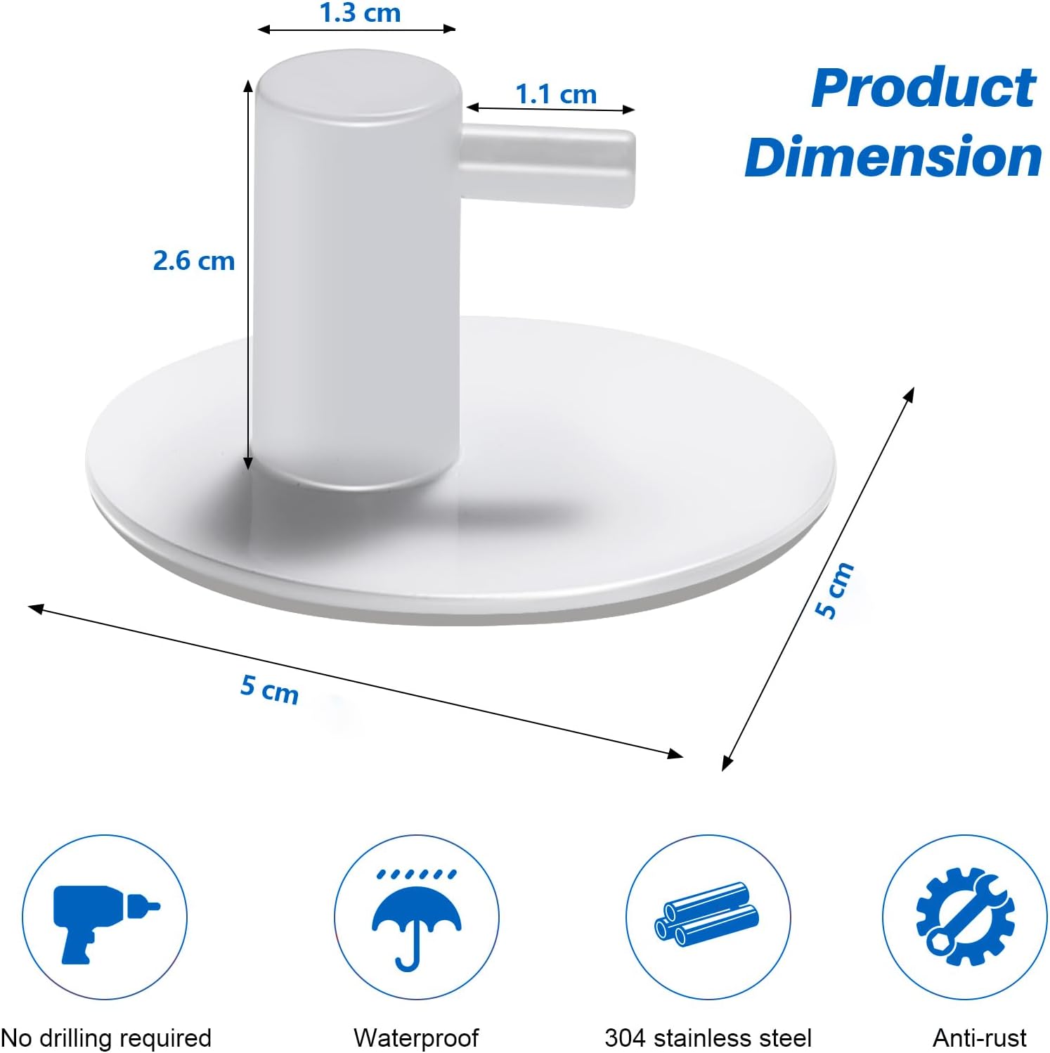 Thumbnail 1 de LYLIN Ganci Adesivi 4Pcs in Acciaio Inox