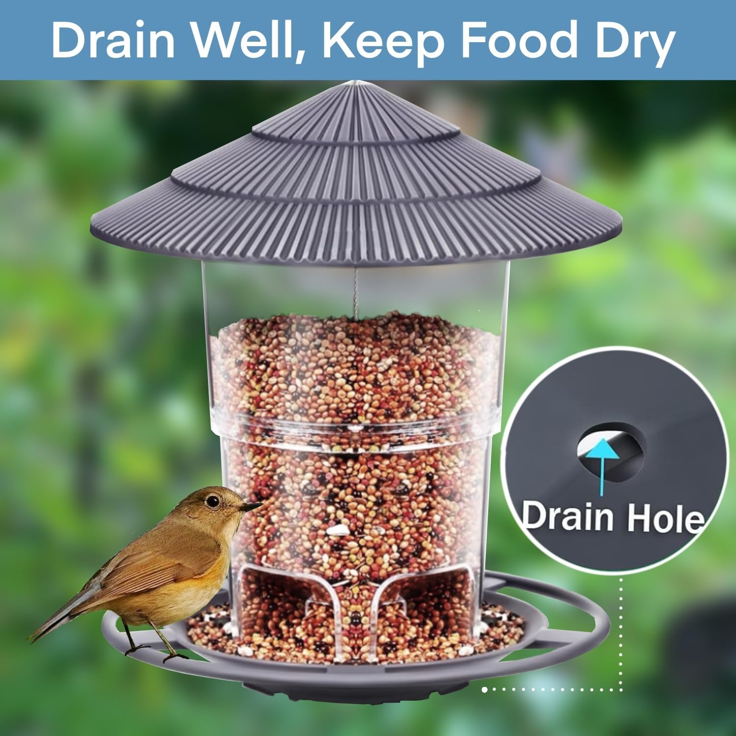 Detalle de WLLKOO Bird Feeders 2 Pack for Outdoors