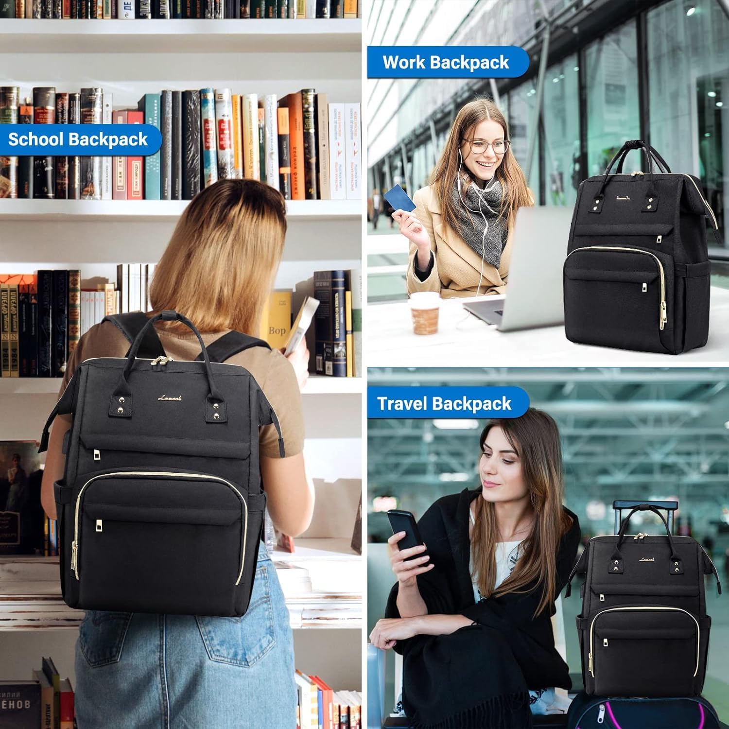 Thumbnail 2 de LOVEVOOK Laptop Backpack Womens 15.6in
