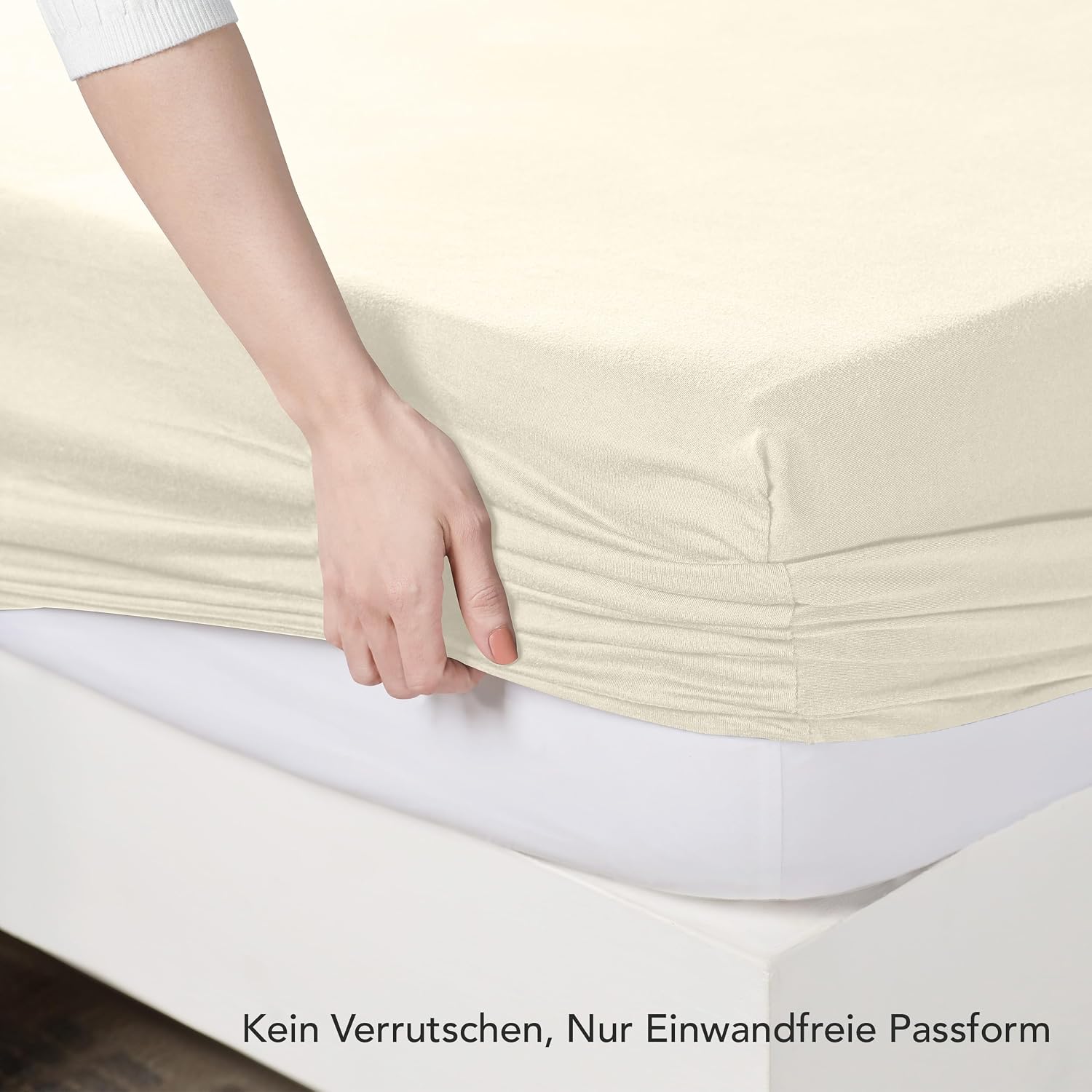 Thumbnail 5 de Utopia Bedding Jersey-Spannbettlaken in Beige, 120 x 200 cm, 25 cm Einstecktiefe