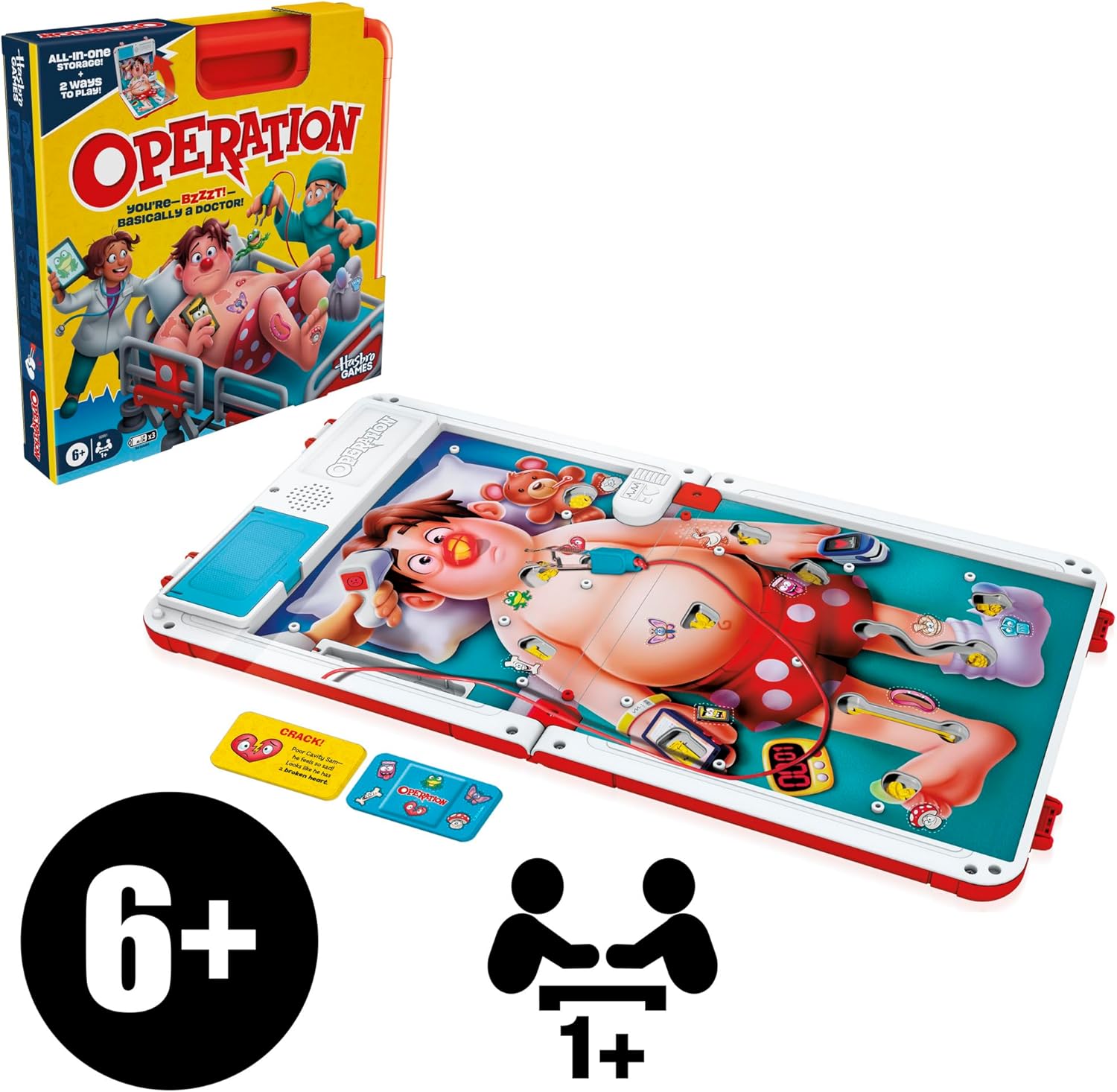 Thumbnail 1 de Operation Electronic Board Game with All-in-One Carrying Case (English Version) — Portable doctor kit style