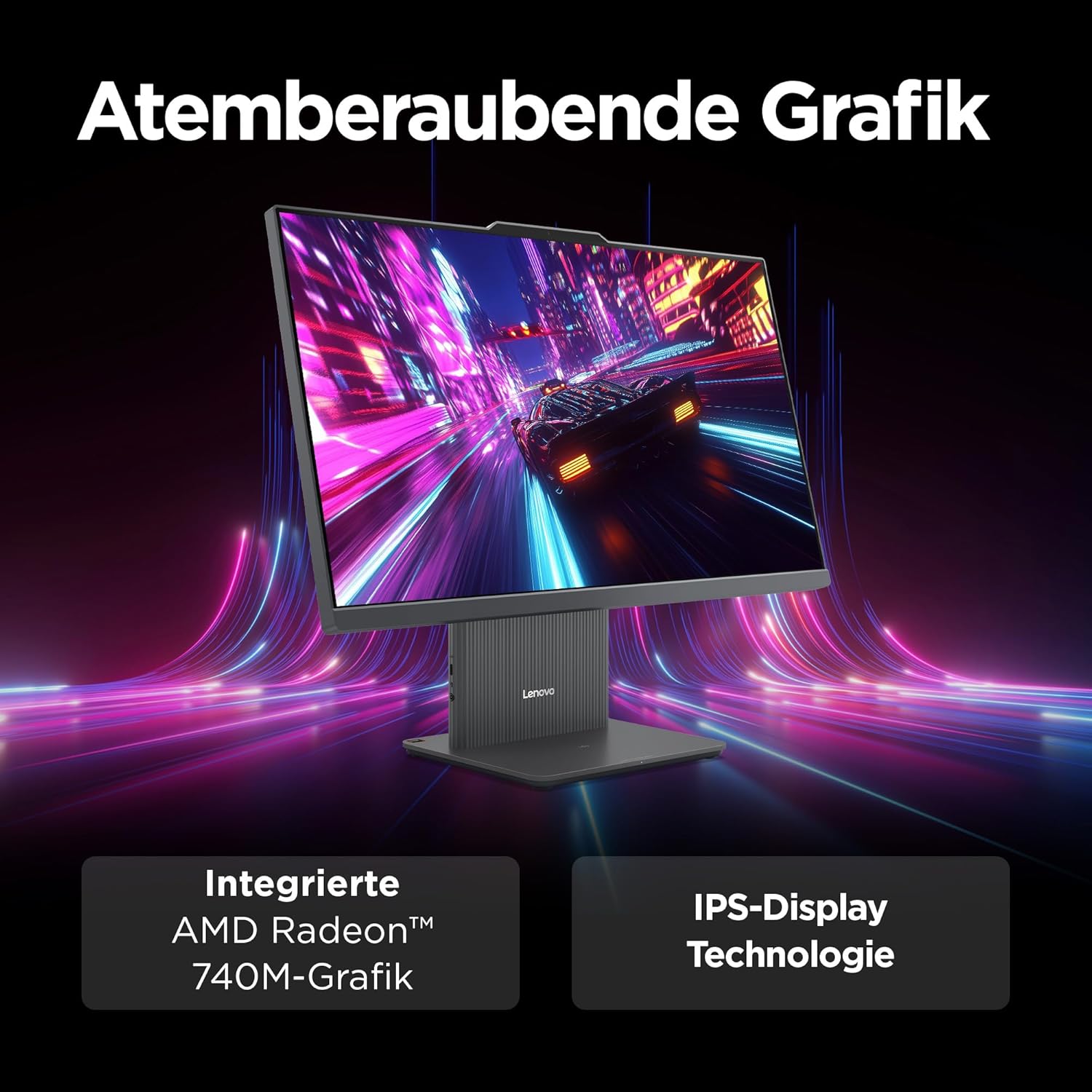 Thumbnail 4 de Lenovo IdeaCentre All-in-One PC 23.8" – Ryzen 5, 16GB RAM, 1TB SSD, Win11, inklusive Maus/Tastatur