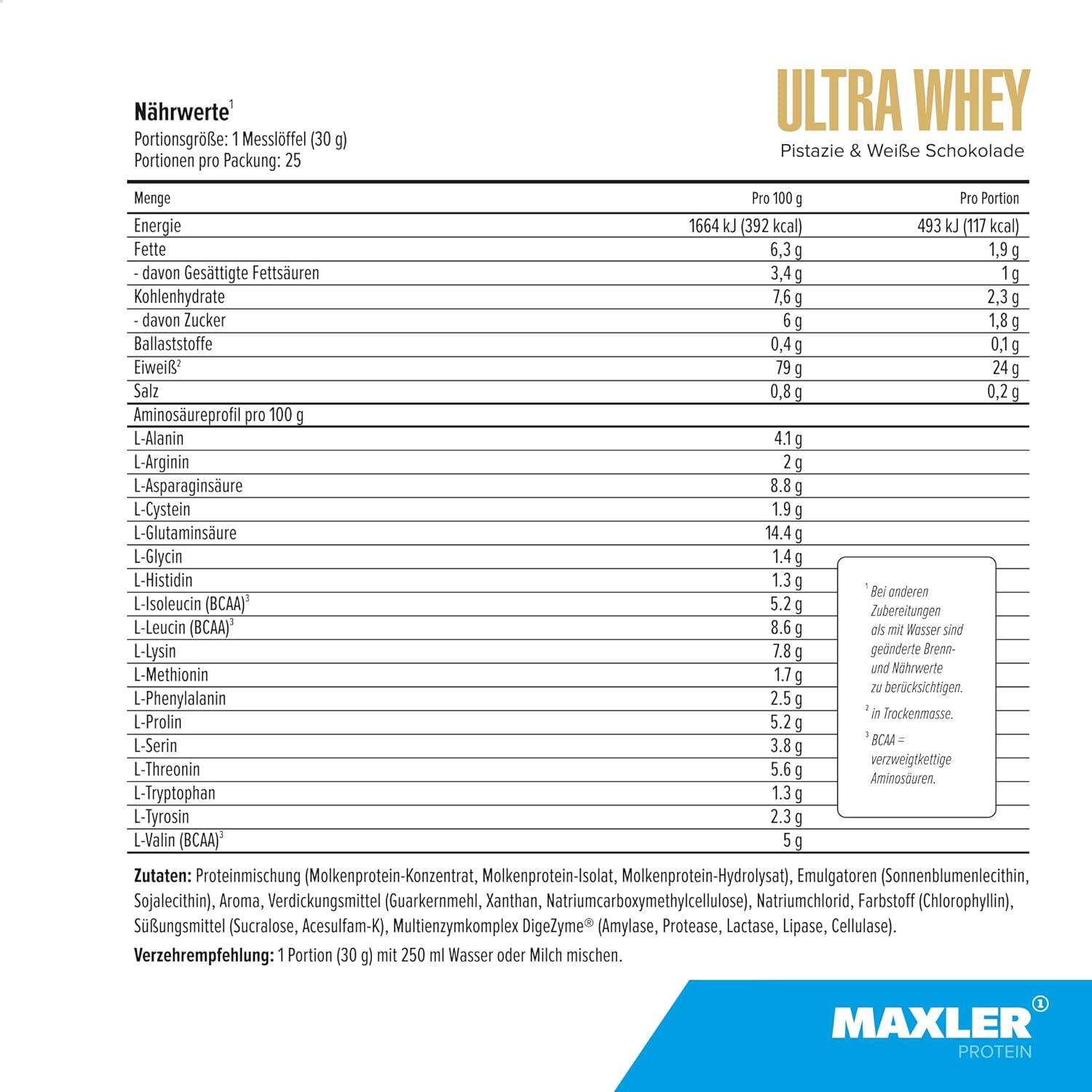 Thumbnail 4 de Maxler Ultra Whey Protein in polvere Pistacchio & Cioccolato Bianco 750 g