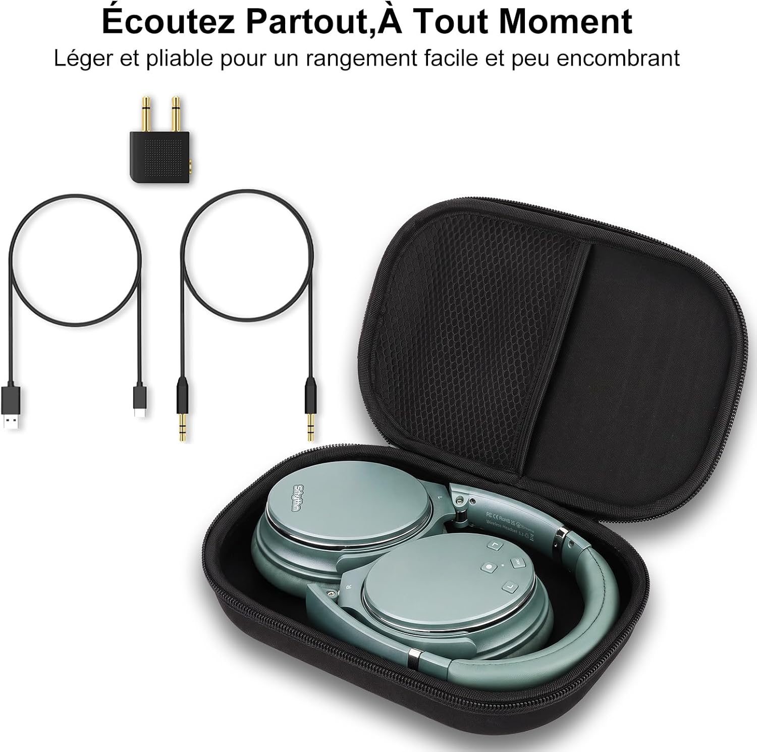 Thumbnail 4 de Srhythm NC35 draadloze over-earhoofdtelefoon met ANC en Bluetooth 5.0