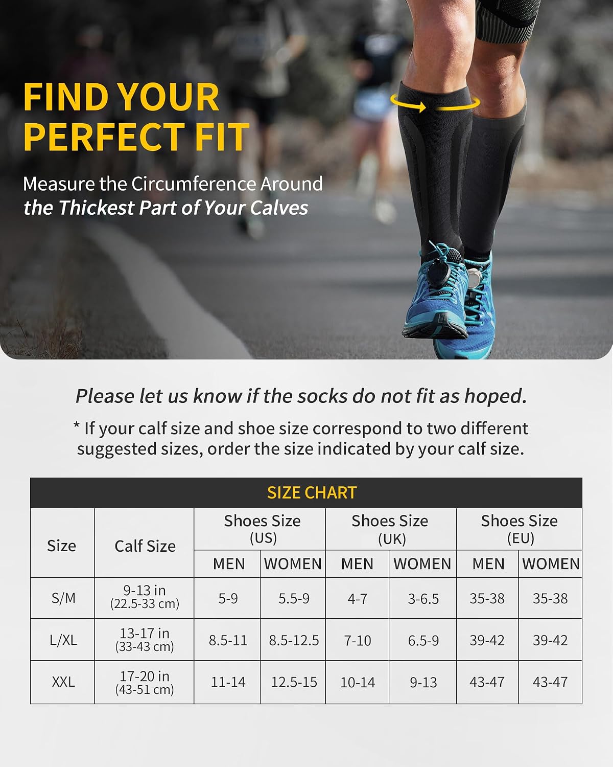 Detalle 2 de CAMBIVO CS11 Compression Socks, 20–30 mmHg Knee-High, 3 Pairs