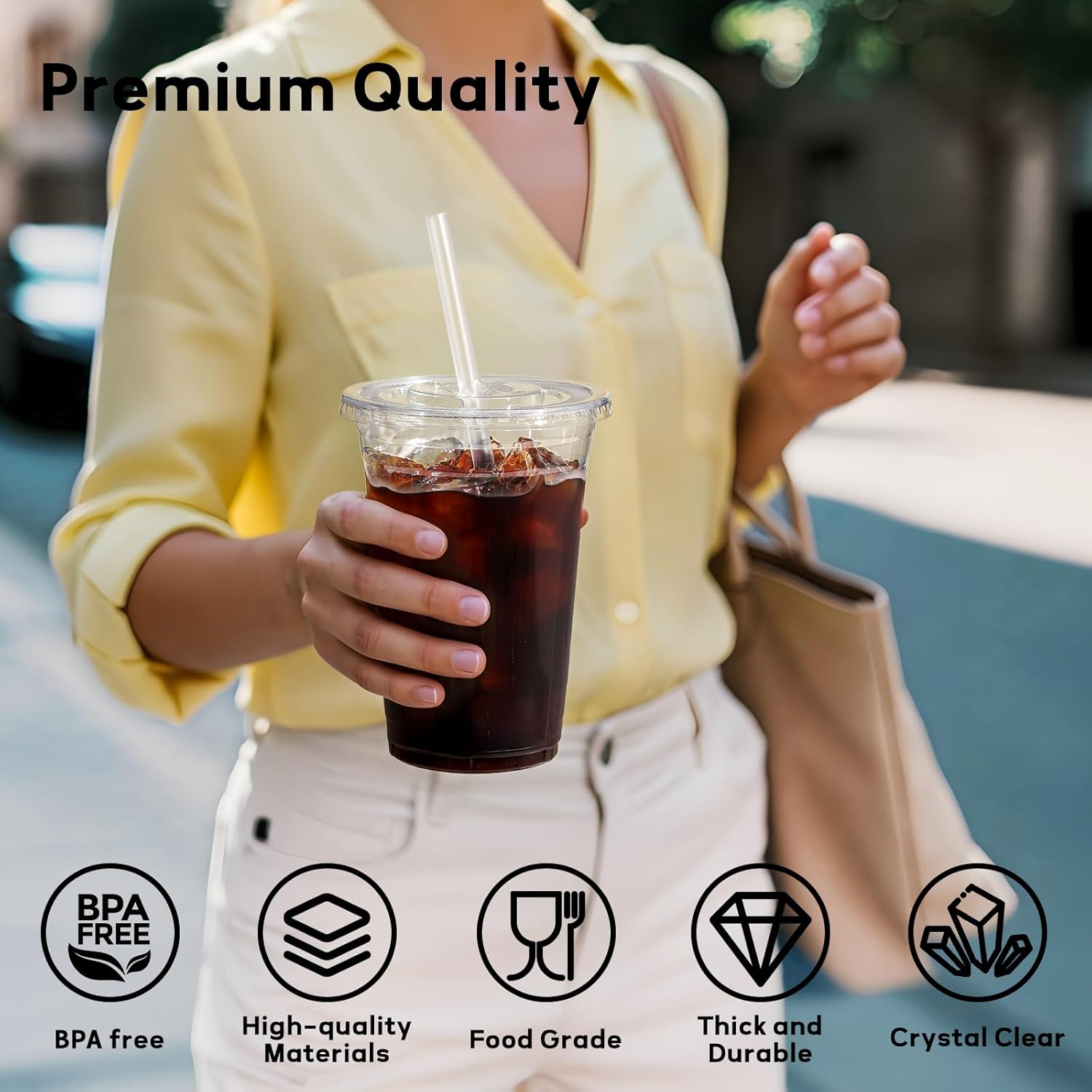Detalle de AOZITA 16 oz Disposable Clear Cups 50 Pack