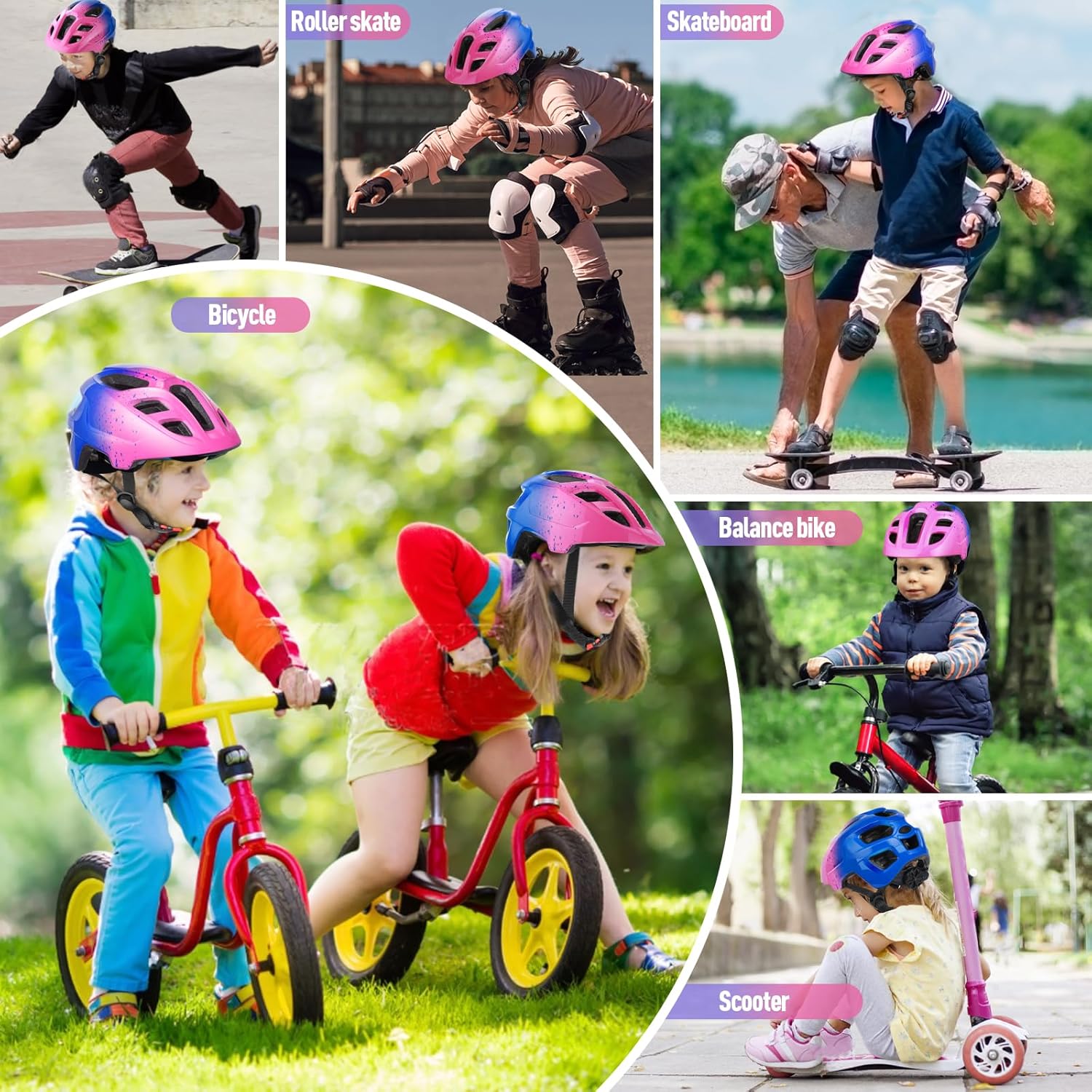 Thumbnail 1 de RaMokey Kids Bike Helmet for Boys & Girls (50-56cm) – Protective Cycling Helmet with Visor