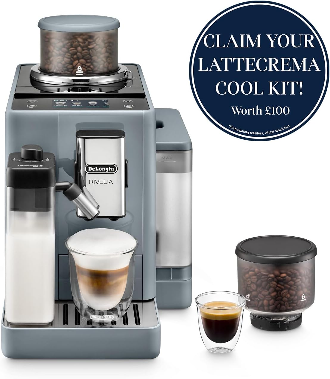 Detalle de Delonghi Rivelia EXAM440.55.G: Fully Automatic Bean-to-Cup with LatteCrema Hot