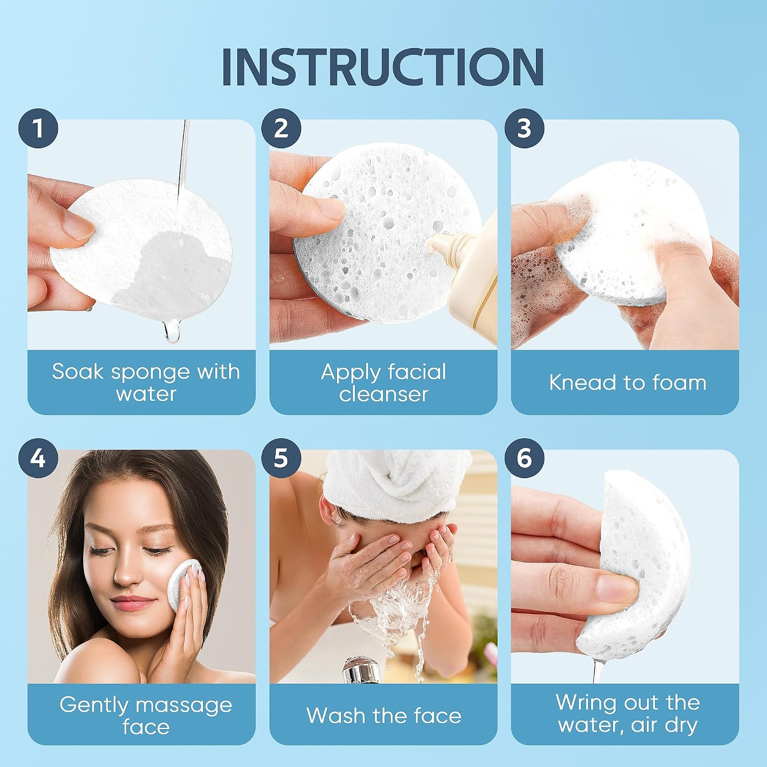 Thumbnail 2 de GAINWELL 50-Count White Facial Sponges
