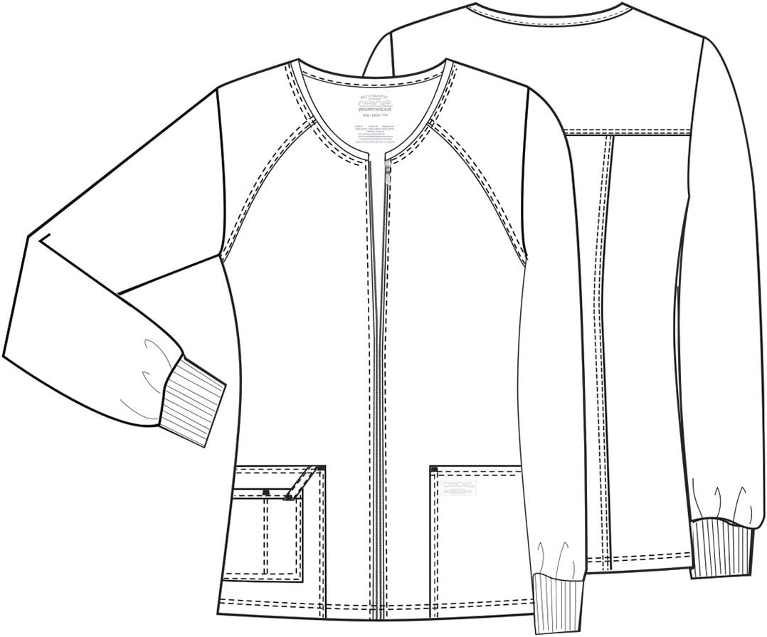 Thumbnail 6 de Cherokee 4315 Women's Zip-Front Scrub Jacket, 3 Pockets, Two-Way Stretch Brushed Twill