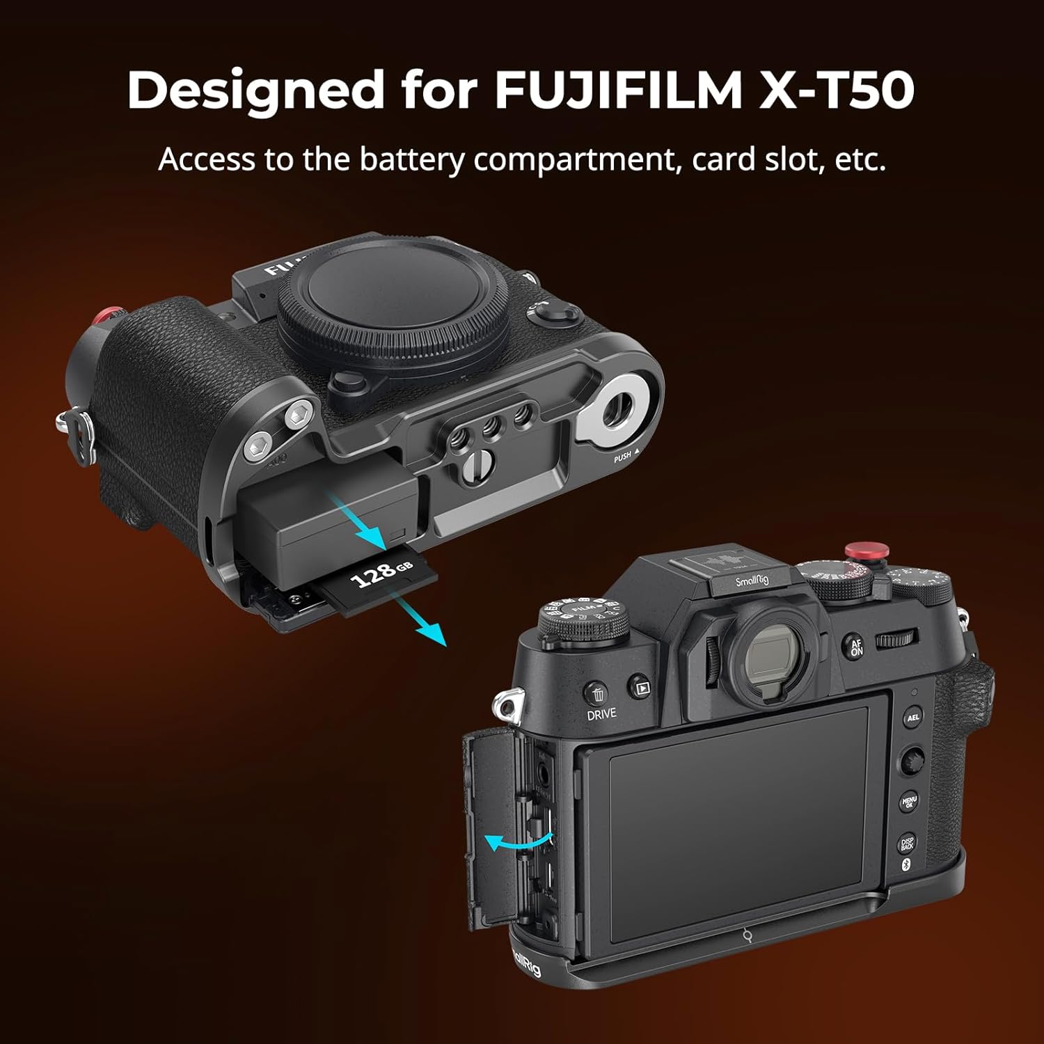 Thumbnail 1 de SMALLRIG X-T50 Handgriff (4783C) – L-förmiger Silikongriff für Fujifilm X-T50 mit Arca-Schnellwechselplatte