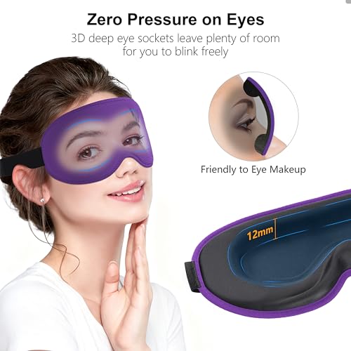 Thumbnail 2 de Gritin 100% Blackout Sleep Mask with Earplugs – Zero Eye Pressure, Travel–Friendly