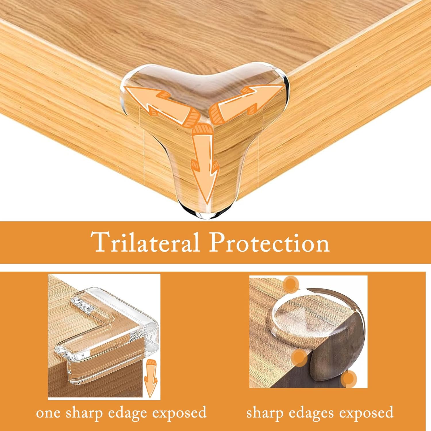 Detalle de 20 Stück T-Shape Eckenschutz Baby Kantenschutz aus klarem PVC-Silikon, selbstklebend – transparent