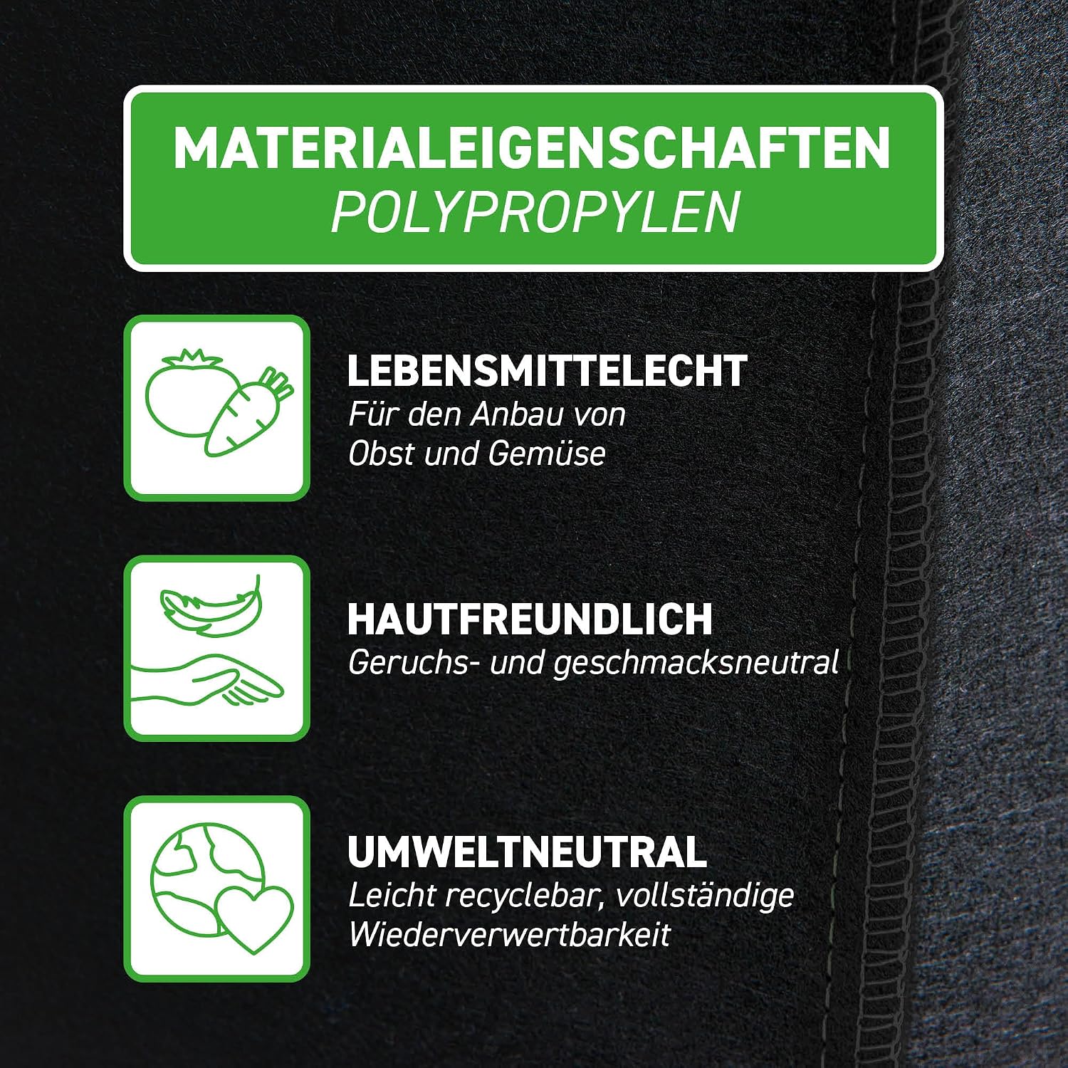 Detalle de GardenMate 5X 30L Pflanzsack aus Vliesstoff Blackline (Ø 35,6 cm, Höhe 30,5 cm)