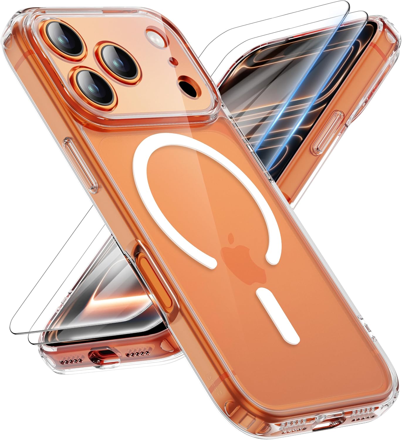 Detalle de ORETECH Magnetica Cover per iPhone 17 Pro Max 6,9" – Trasparente, MagSafe e Protezione Completa