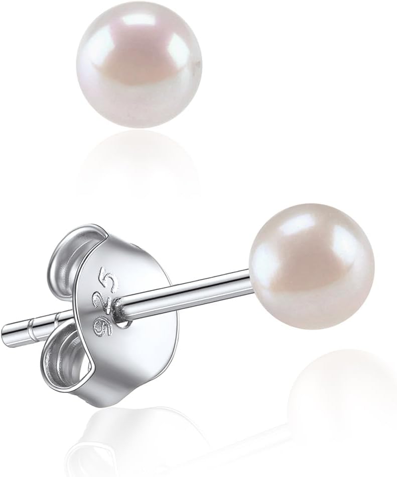 Thumbnail 6 de ChicSilver Boucles d'oreilles Perle de Culture d'Eau Douce Argent 925 – 4/6/8/10 mm, hypoallergéniques