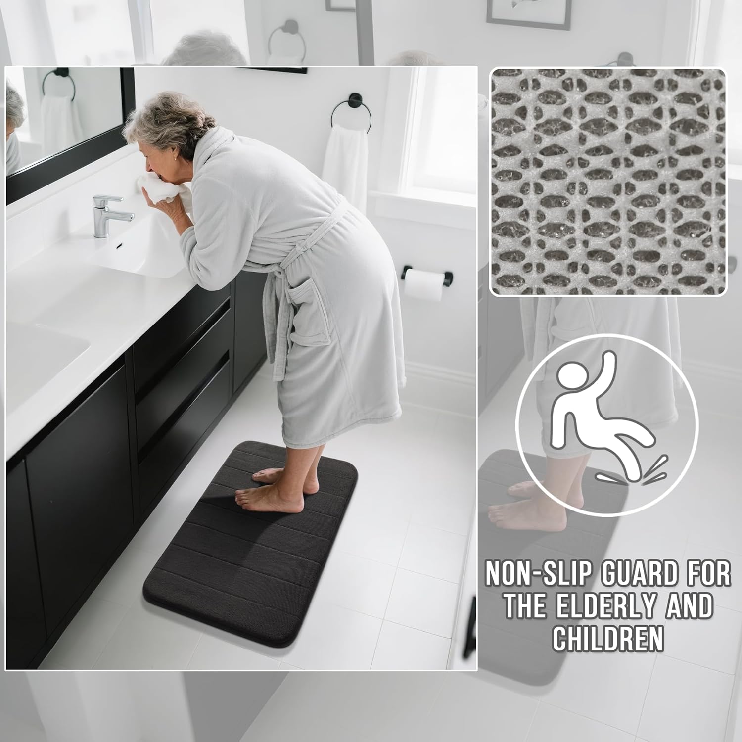 Thumbnail 4 de Yimobra Memory Foam Bath Mat Set 3 Pieces
