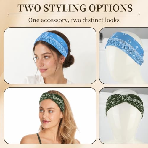 Detalle de 8 Wide Headbands for Women's Hair by TianFukj – Bohemian, Sweat-Absorbing and Versatile