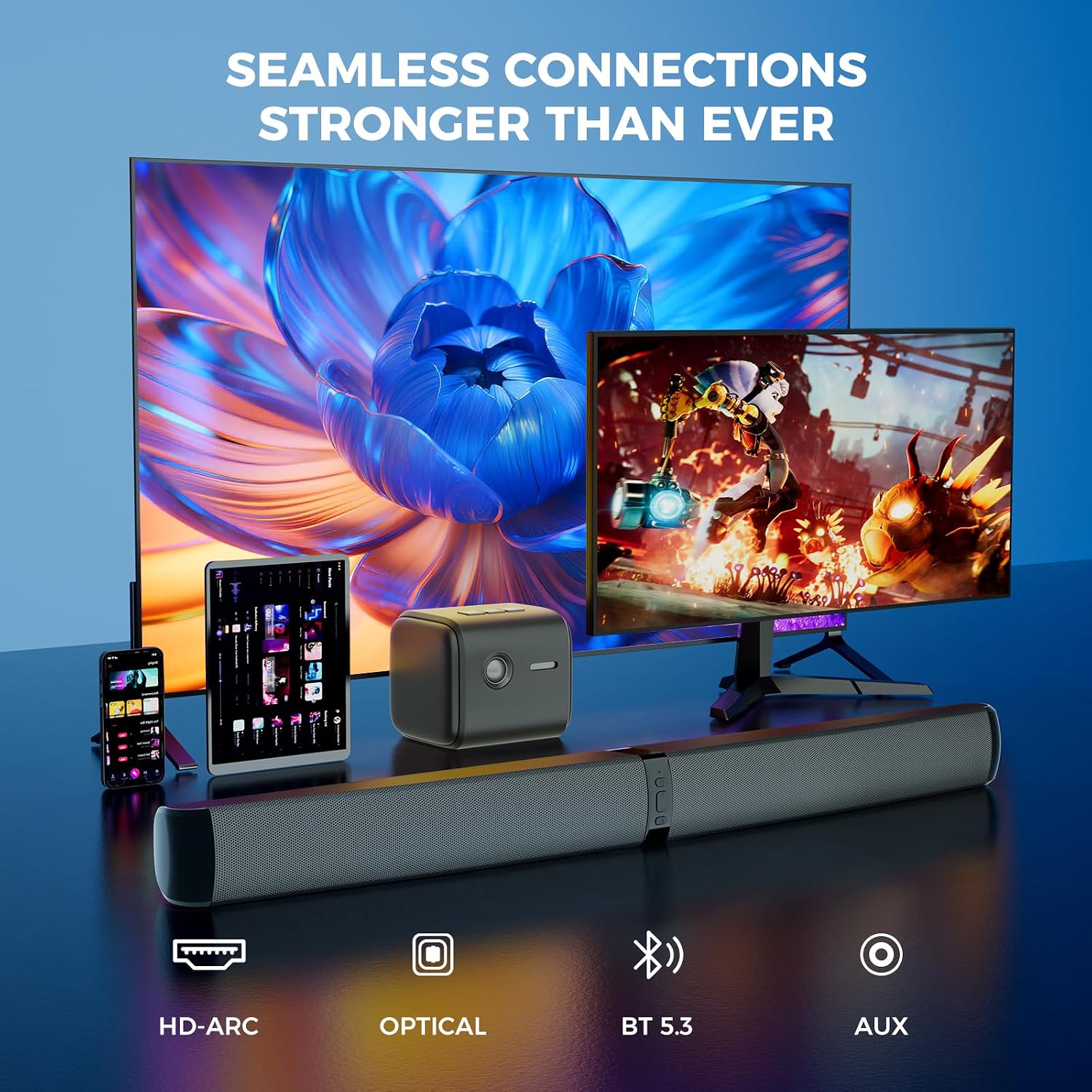 Thumbnail 6 de GarageRock Soundbar for TV (2026 Upgrade) – 90W, 2-in-1 Detachable Sound Bar