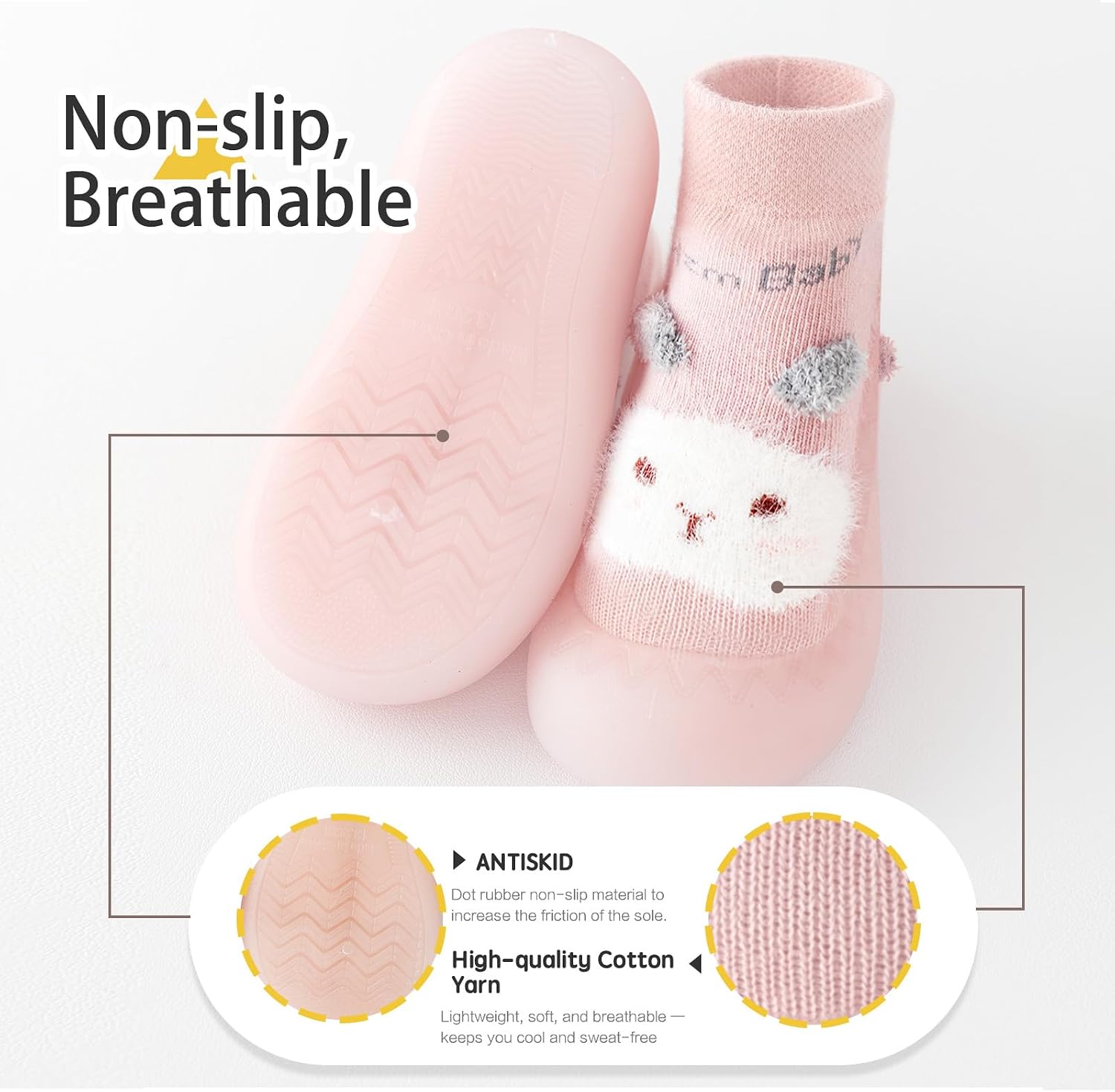 Thumbnail 3 de Baby first walking shoes anti-slip slipper socks (toddler infant) – breathable non-slip sole