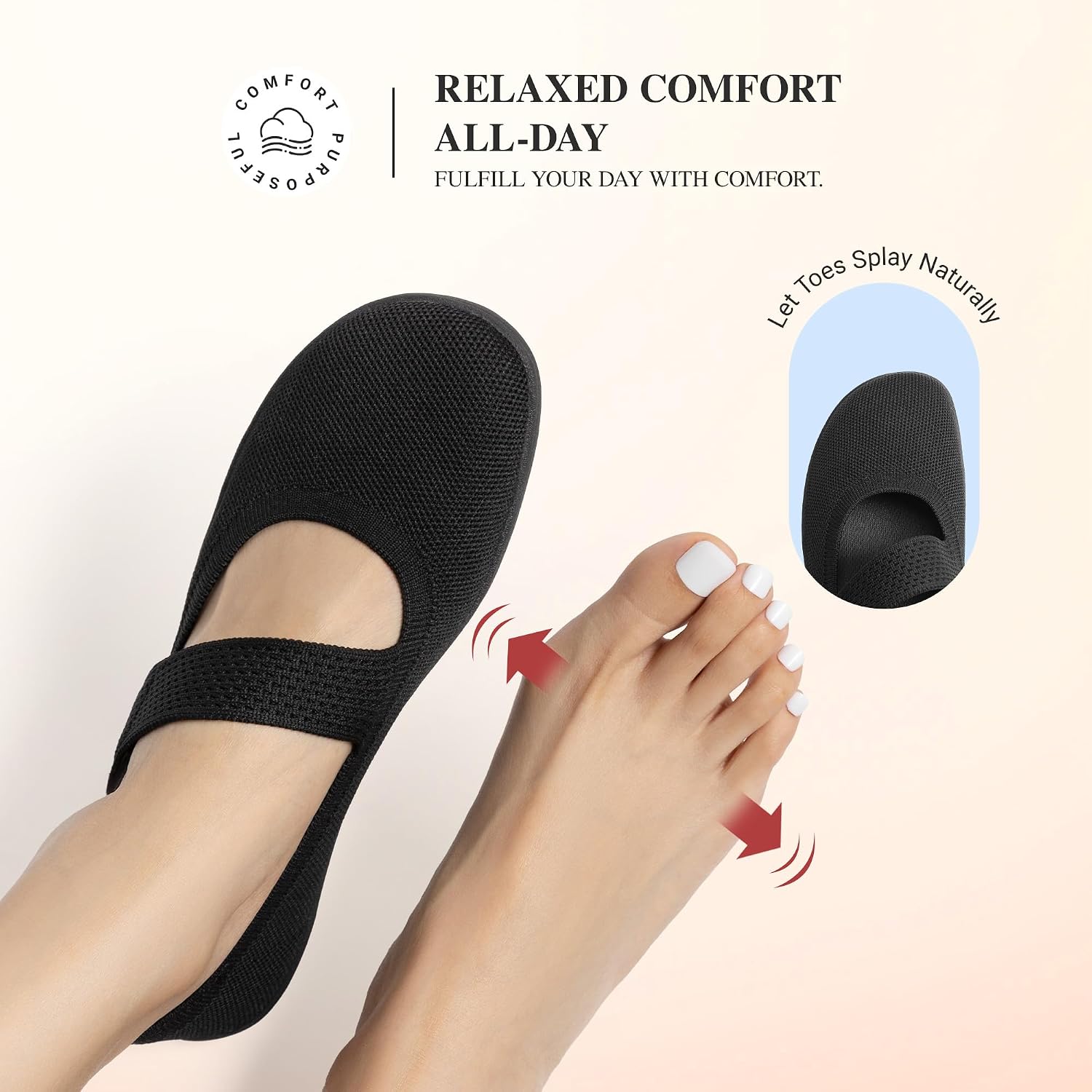 Detalle 2 de DREAM PAIRS Mary Jane Ballet Flats Wide Toe Box ðŸ‘