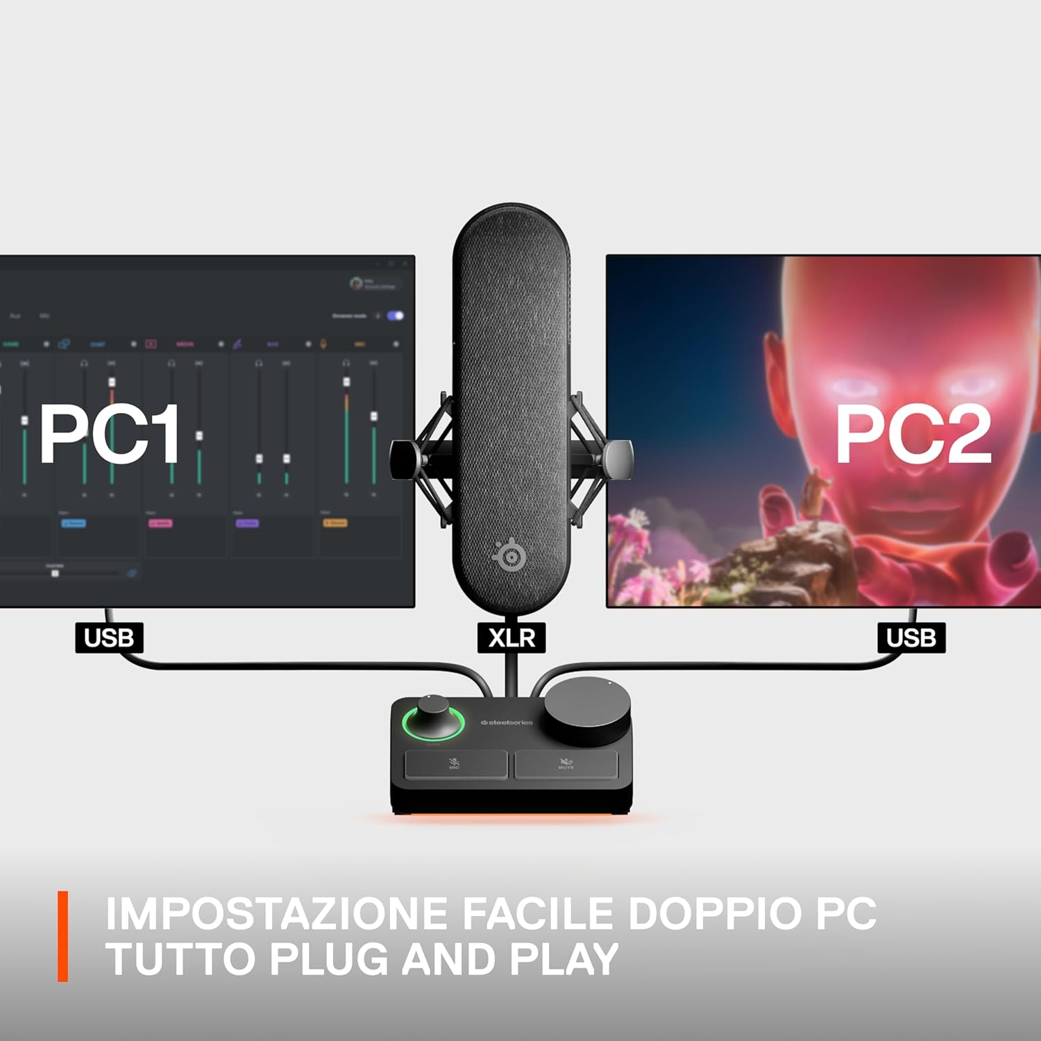 Thumbnail 5 de SteelSeries Alias Pro Kit (microfono XLR + stream mixer) con capsula più grande e mixer Stream XLR