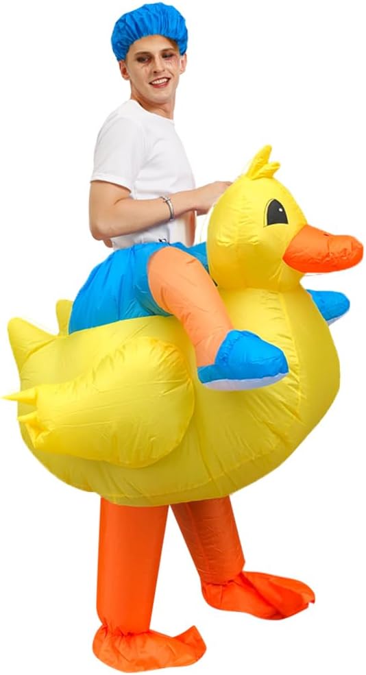 Detalle 2 de Costume Gonflable Canard Adulte JASHKE – Déguisement Canard Jaune pour Carnaval, Halloween et Fêtes