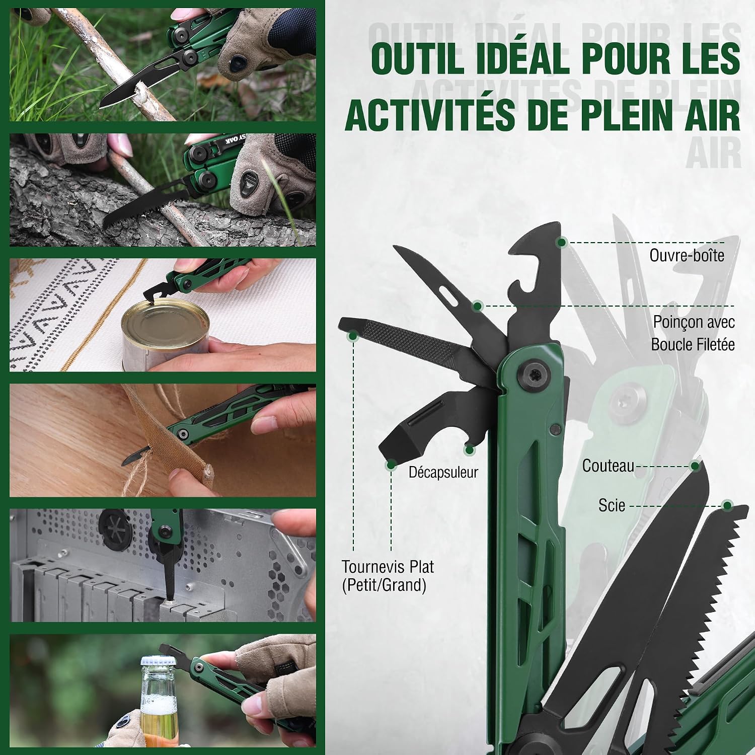 Thumbnail 4 de MOSSY OAK Pince Multifonction 27 en 1 — Acier inoxydable, compact et robuste