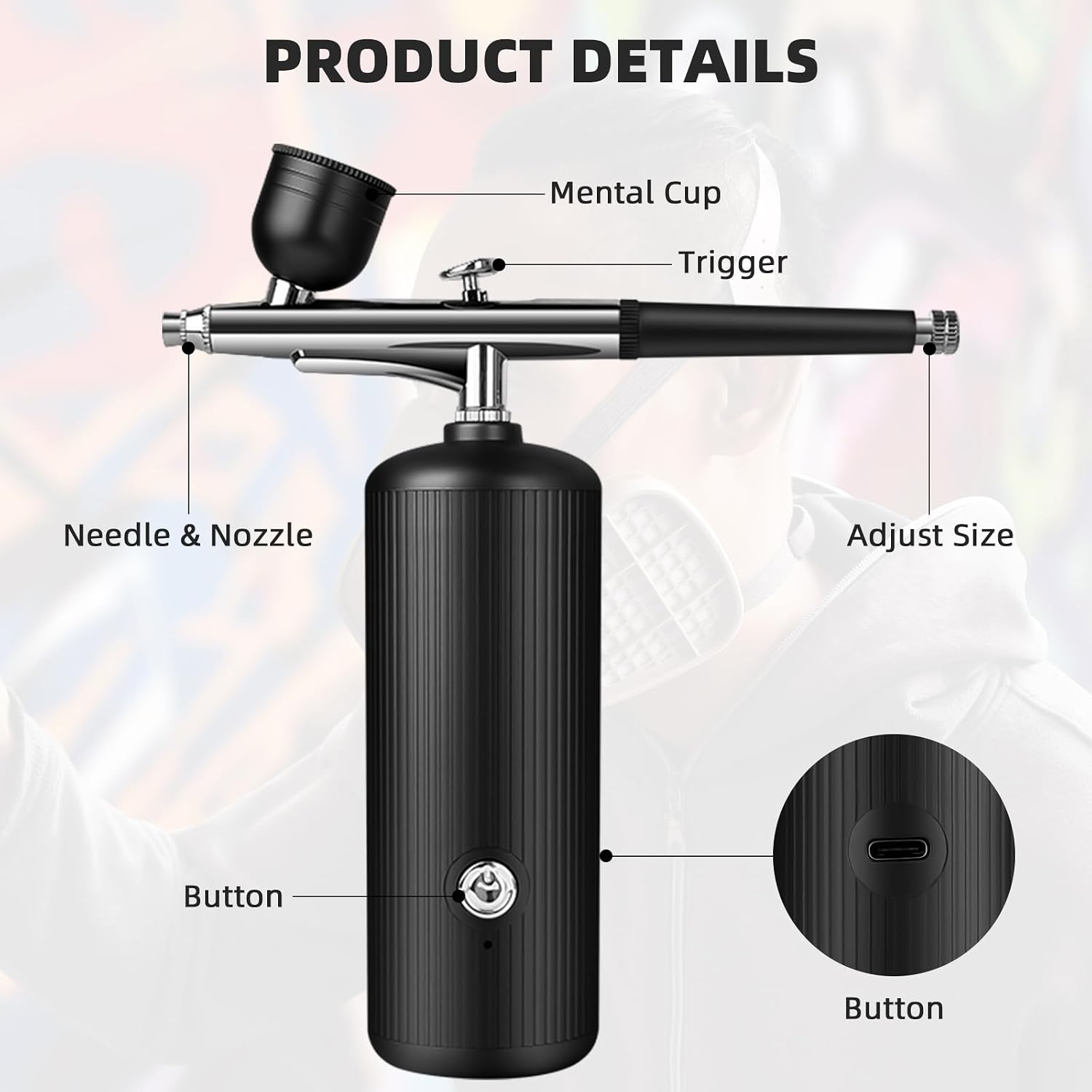 Detalle de Airbrush-Kit mit Kompressor, 2 in 1