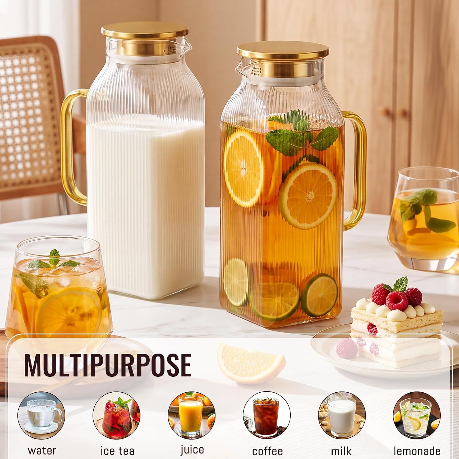 Detalle de Snuvid Square Glass Pitcher 68 oz