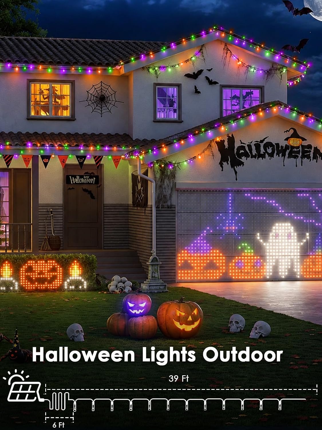 Thumbnail 2 de Solar Halloween String Lights, 600 LEDs