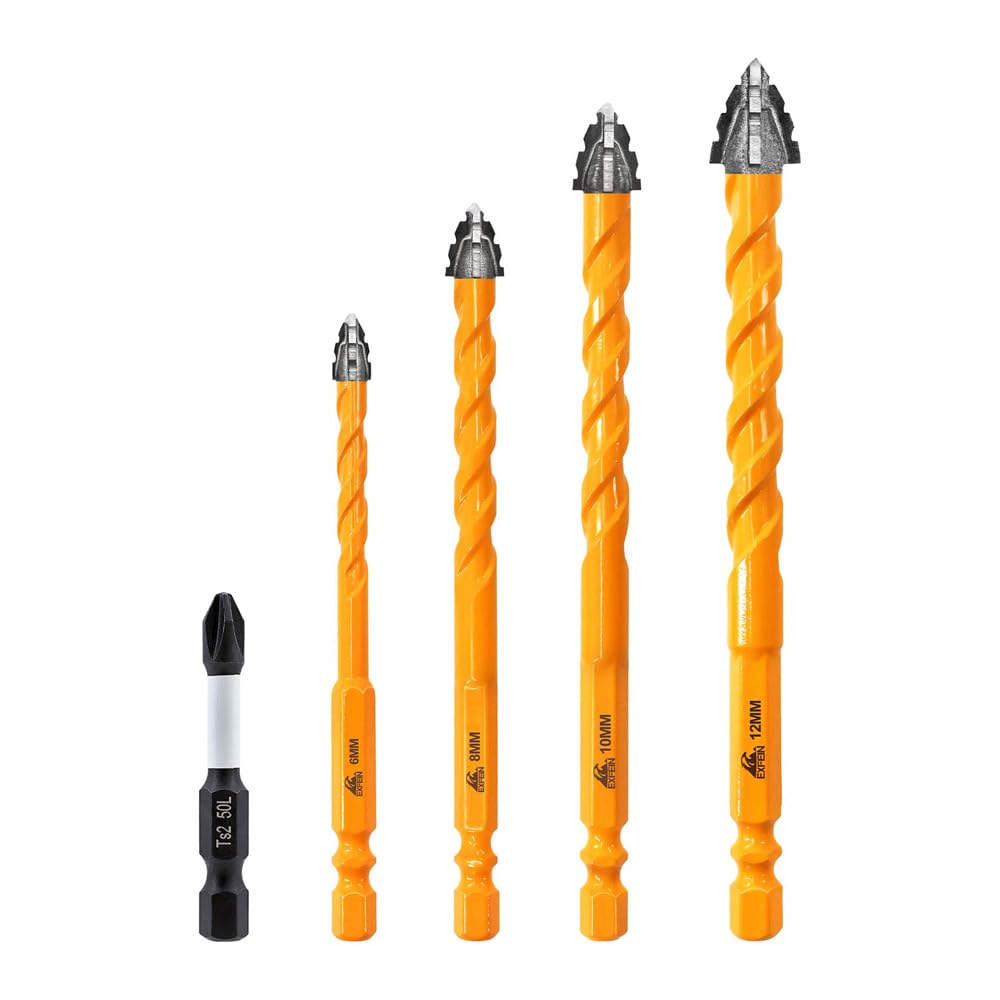 Thumbnail 4 de EXFEIN 10pcs Tile Drill Bits Set with Serrated Carbide Tips and Magnetic Screwdriver Bits (5–12mm)