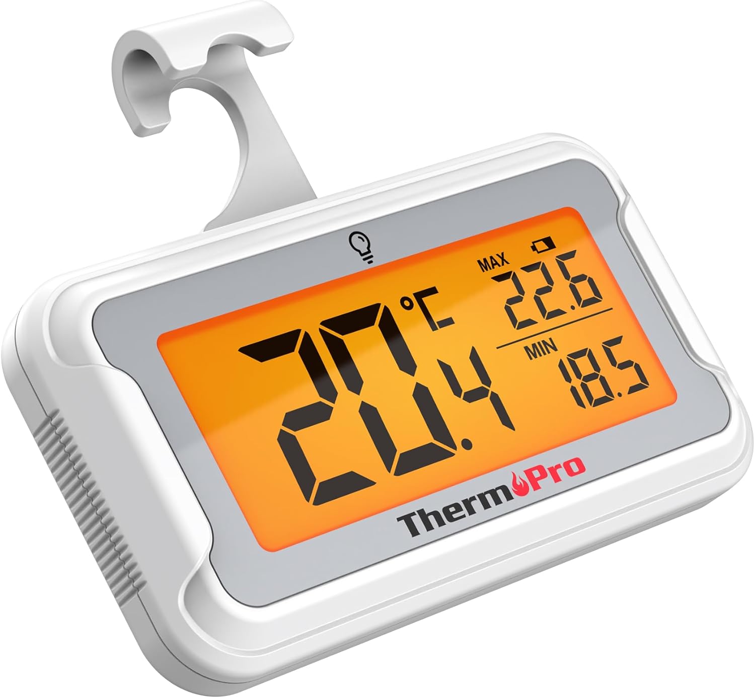 Detalle de ThermoPro Kühlschrankthermometer Digital mit großem LCD-Display und Hintergrundbeleuchtung