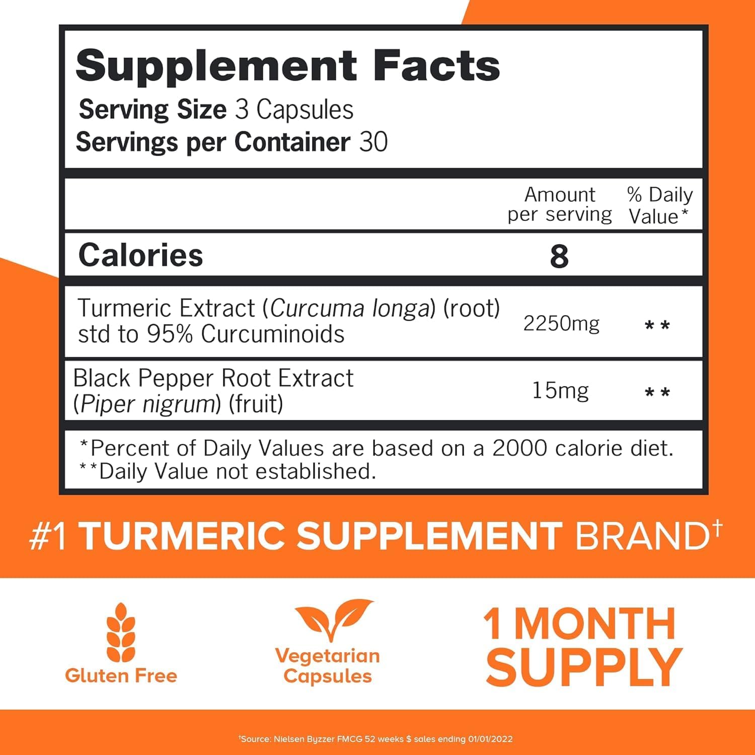 Thumbnail 4 de Qunol Turmeric 2250mg + Black Pepper Capsules, 95% Curcuminoids, 90 Count