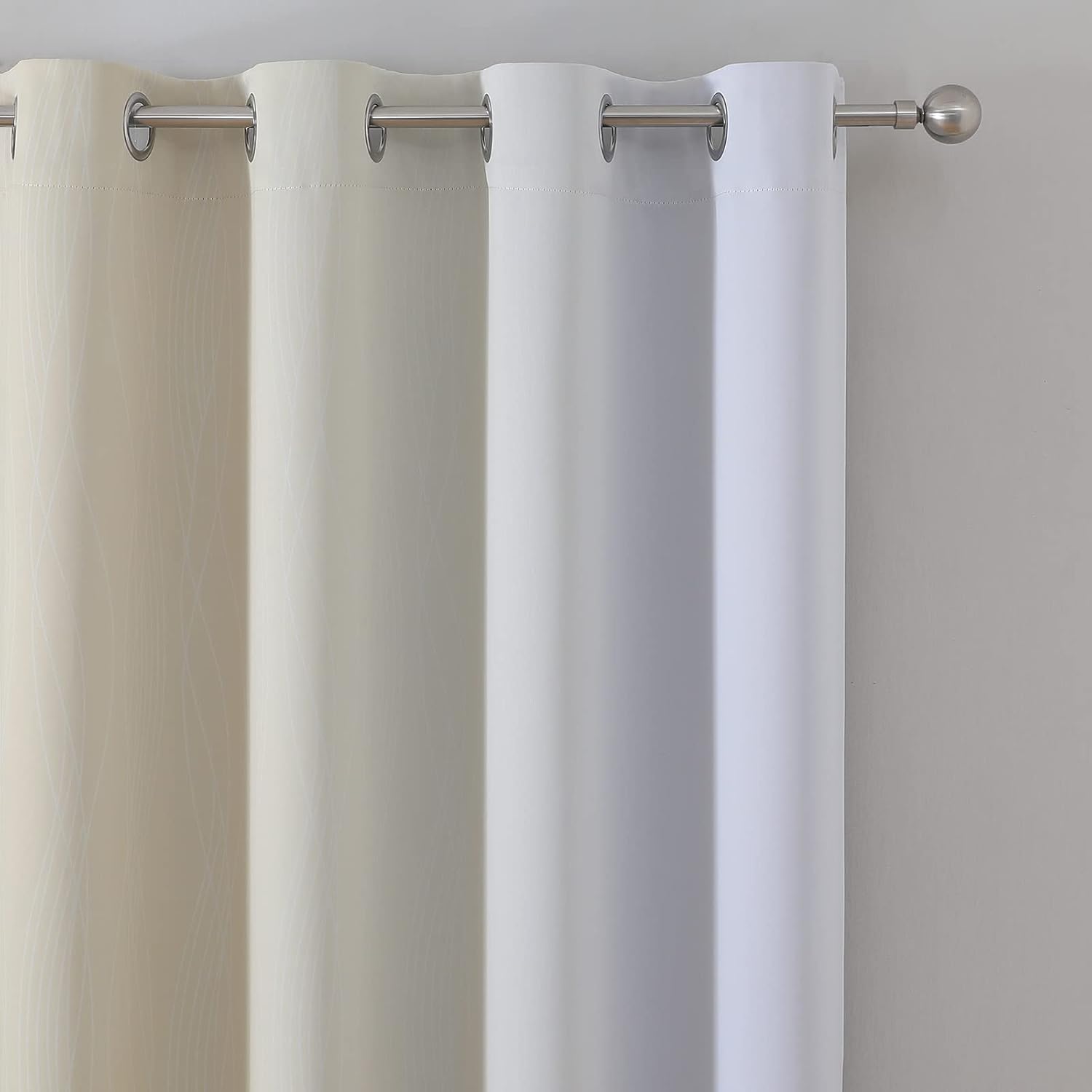 Detalle 2 de VEHEDE Gradient Blackout Curtains: 2 Panels, 90 Inch Drop, Ombre Design