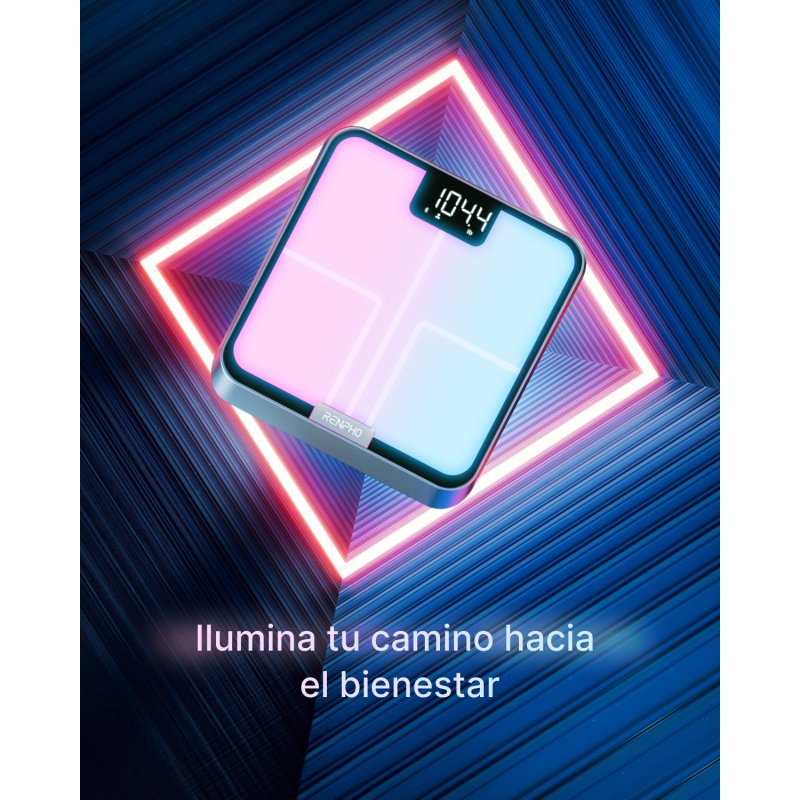 Detalle 2 de Renpho PEU-R-A017: Báscula inteligente con Bluetooth y lectura de 6 parámetros para seguimiento de salud