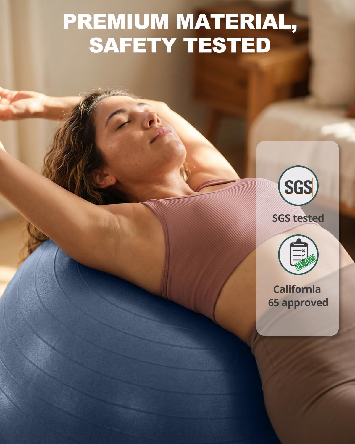 Thumbnail 4 de Trideer TRUS-6601SBMA65B Yoga Ball, 58–65 cm, Non-Slip PVC