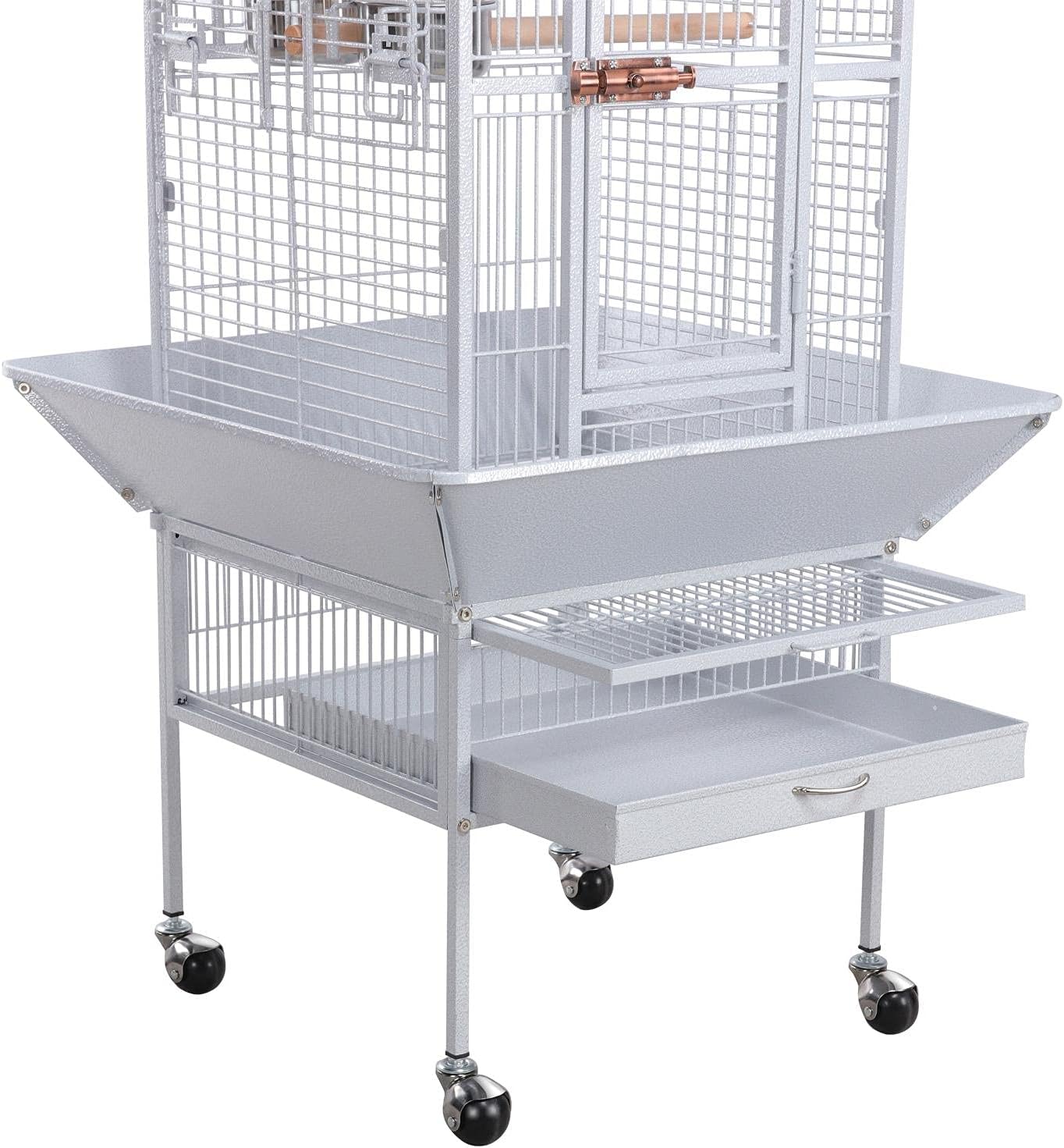 Thumbnail 6 de Yaheetech Grande cage oiseaux / perroquet d’intérieur et extérieur avec roulettes (pour cacatoès, perruches, canaris)